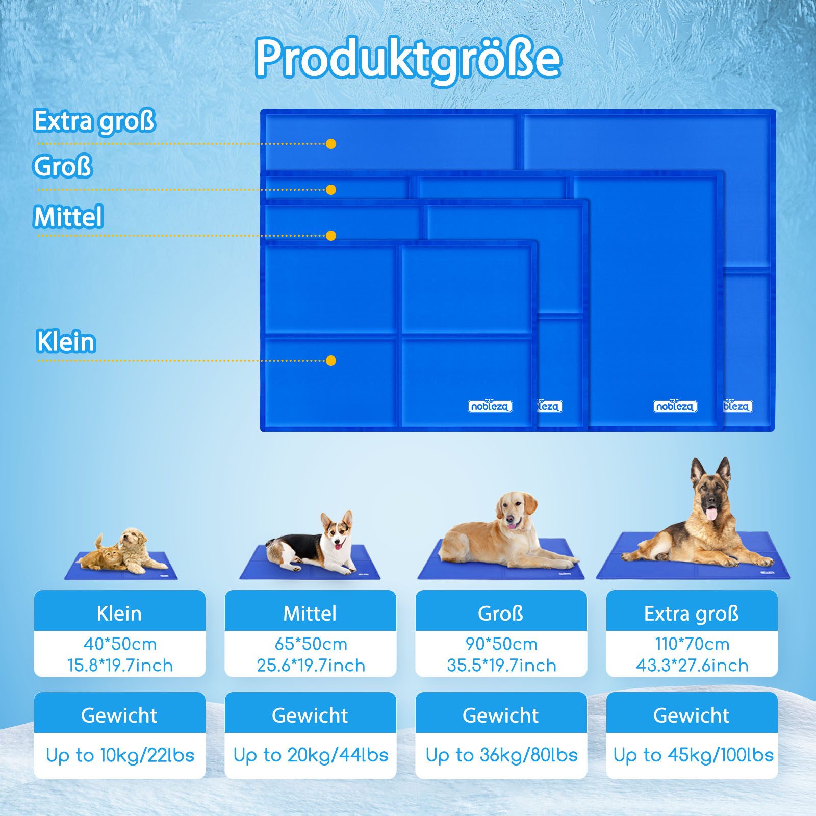 Thumbnail - nobleza Hundematte Kühlmatte Hunde Selbstkühlend Ungiftige Gelauflagen