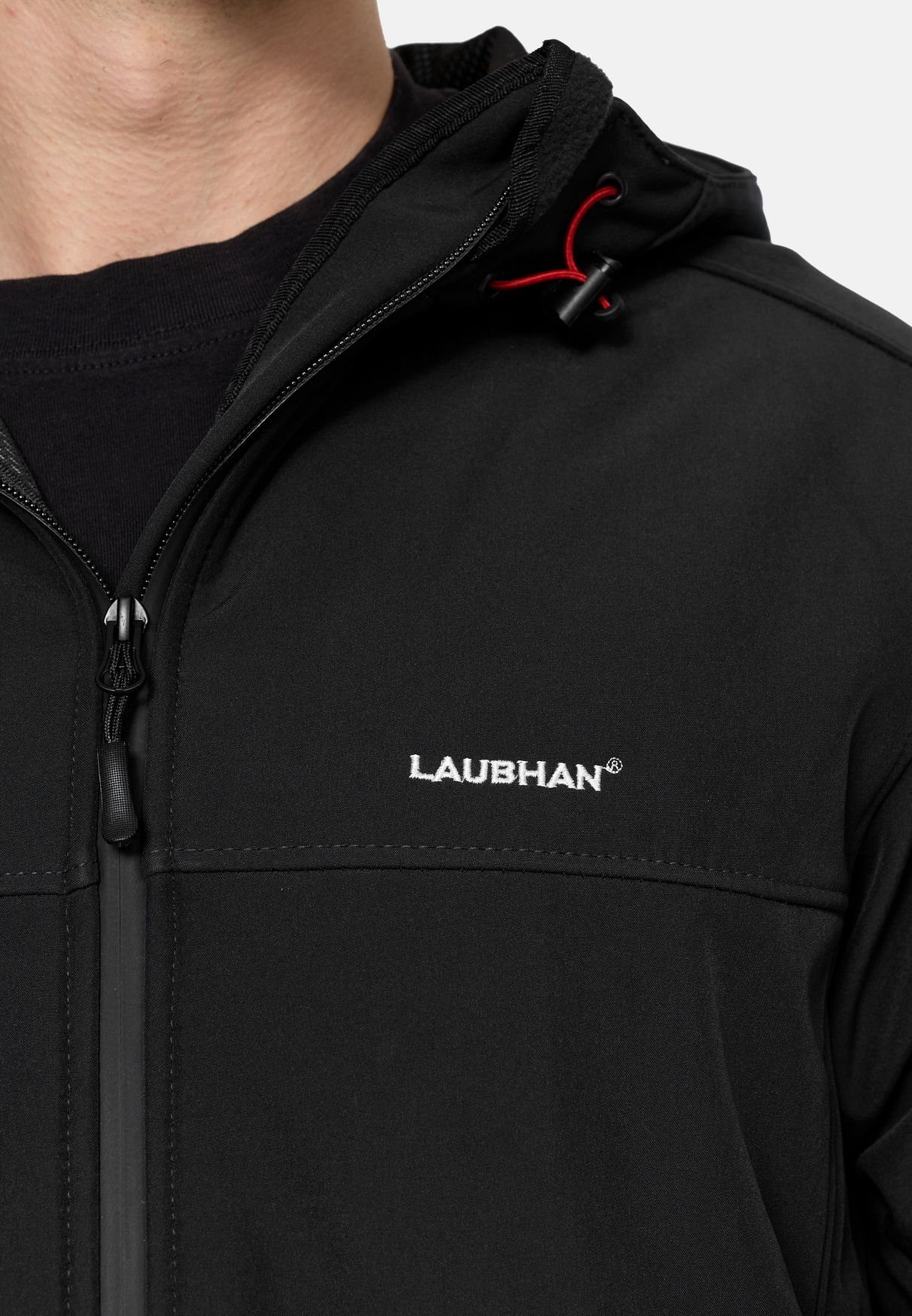 LAUBHAN Blouson Softshell Outdoor Jacke mit Blouson Freizeit in Schwarz Kapuze 4374 Funktion