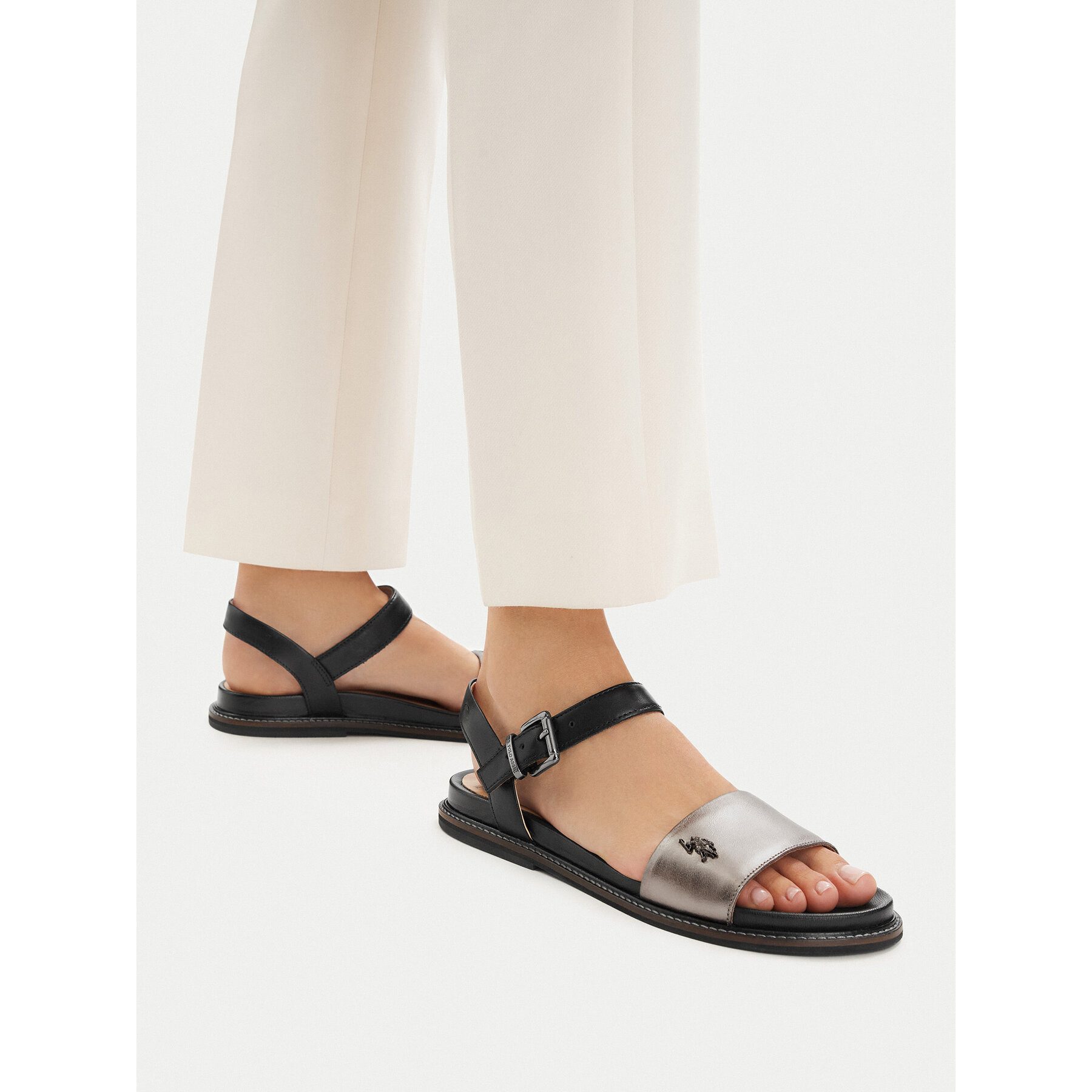 U.S. Polo Assn. US Polo Assn Damen-Sandalen in Silber Sandale