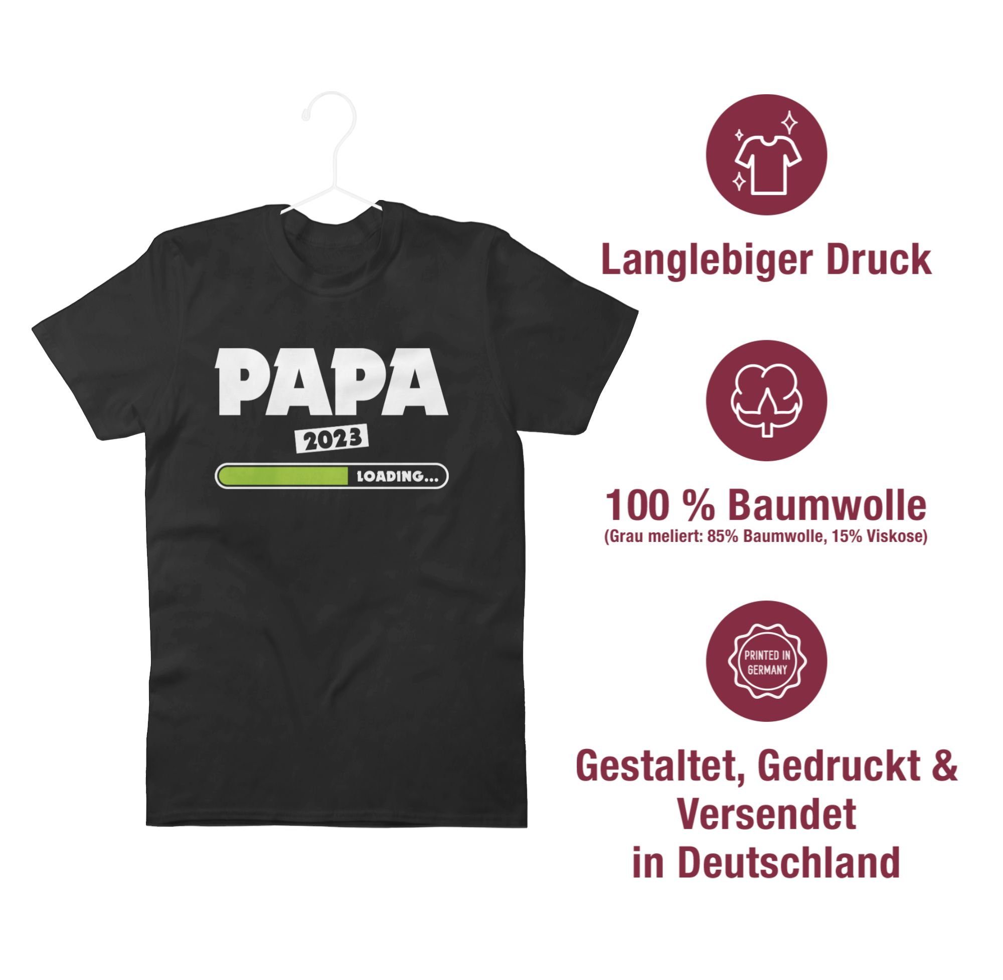 Schwarz Shirtracer T-Shirt loading 2023 Vatertag Papa 01 Papa Geschenk für grün