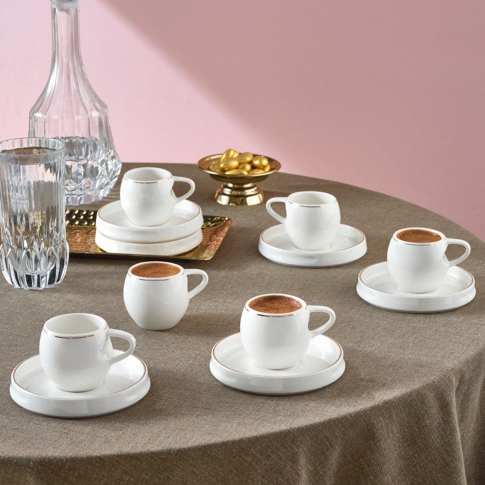 Karaca Kaffeeservice Karaca Streamline Sunset 6-teiliges Kaffeetassen-Set für 6 Personen
