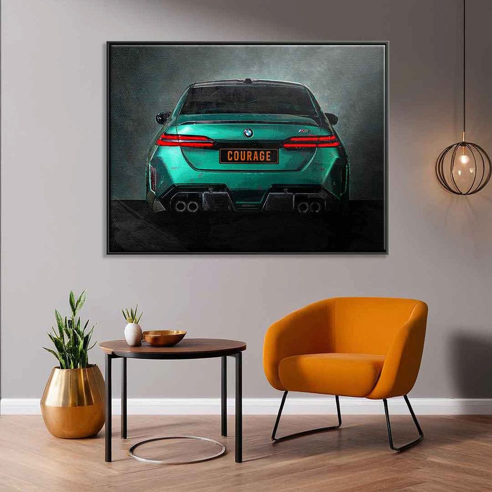 DOTCOMCANVAS® Leinwandbild BMW M5 Backside, Leinwandbild BMW M5 Backside Auto Kunstdruck Wandbild