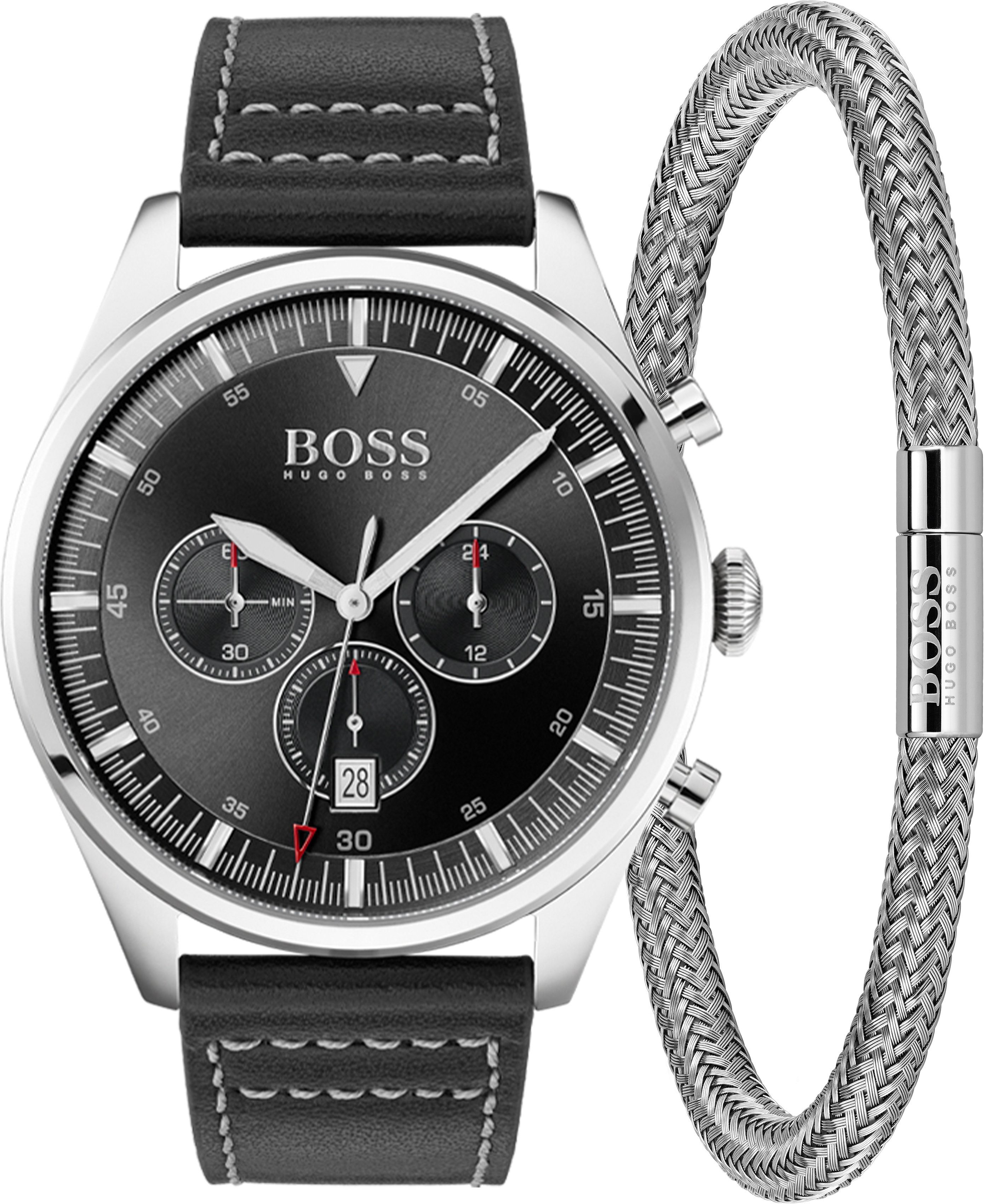 Boss Chronograph »PIONEER, 1570120«, (Set, 2-tlg., Uhr mit Armband) online  kaufen | OTTO