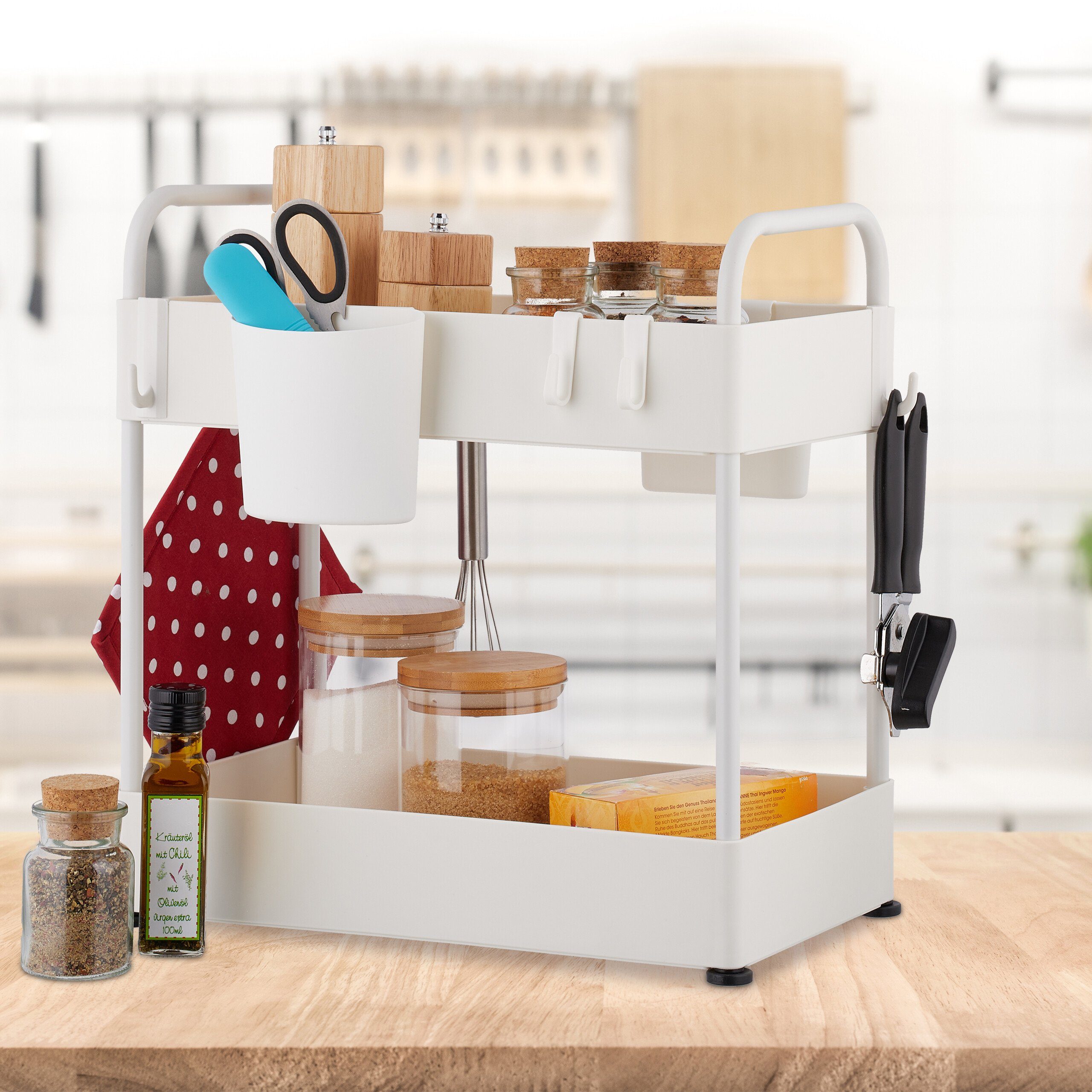 relaxdays Mehrzweckregal Unter Waschbecken Regal mit 2 Ablagen