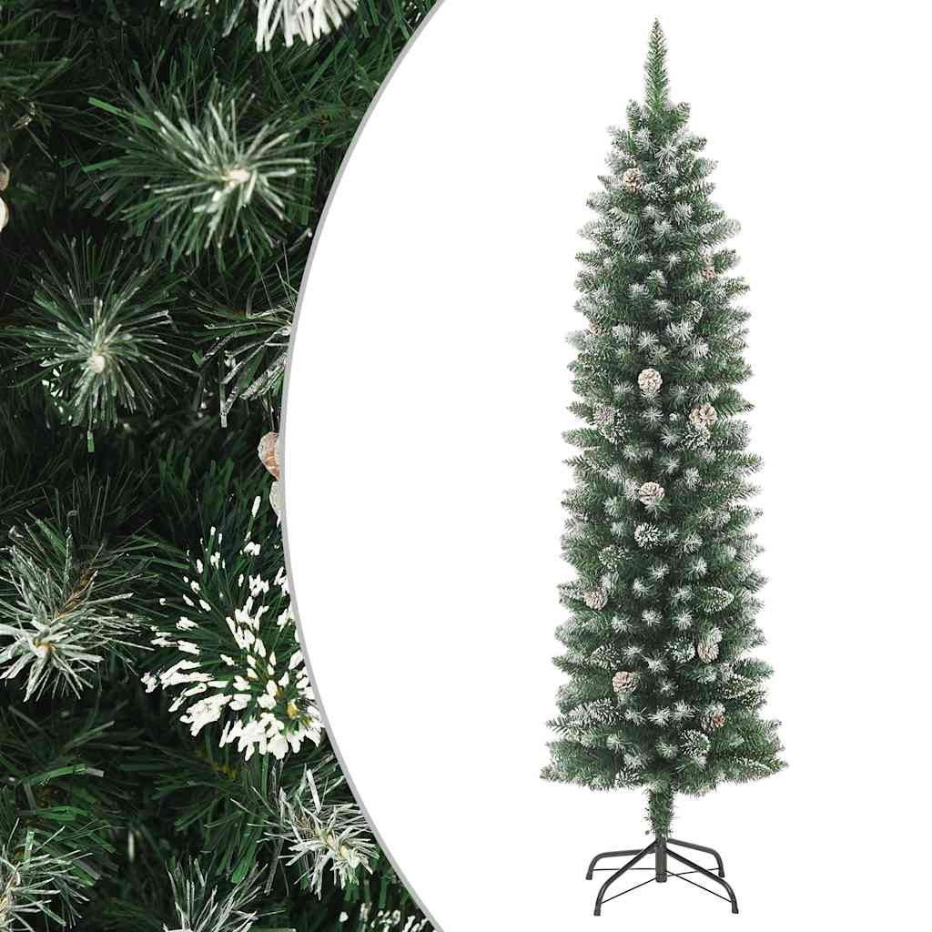 vidaXL Künstlicher Weihnachtsbaum Künstlicher Weihnachtsbaum mit Ständer Schlank 180 cm PVC