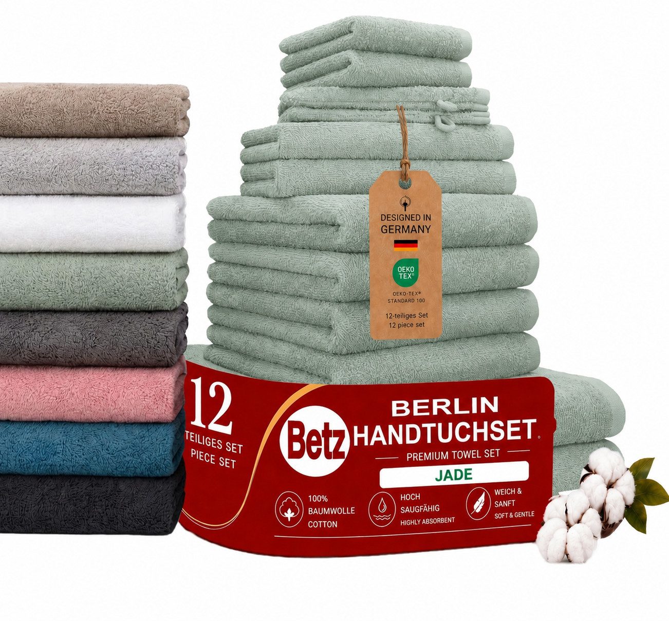 Betz Handtuch Set Betz 12 tlg. Handtuch Set Berlin, 100% Baumwolle (12 Teile, 12-St)
