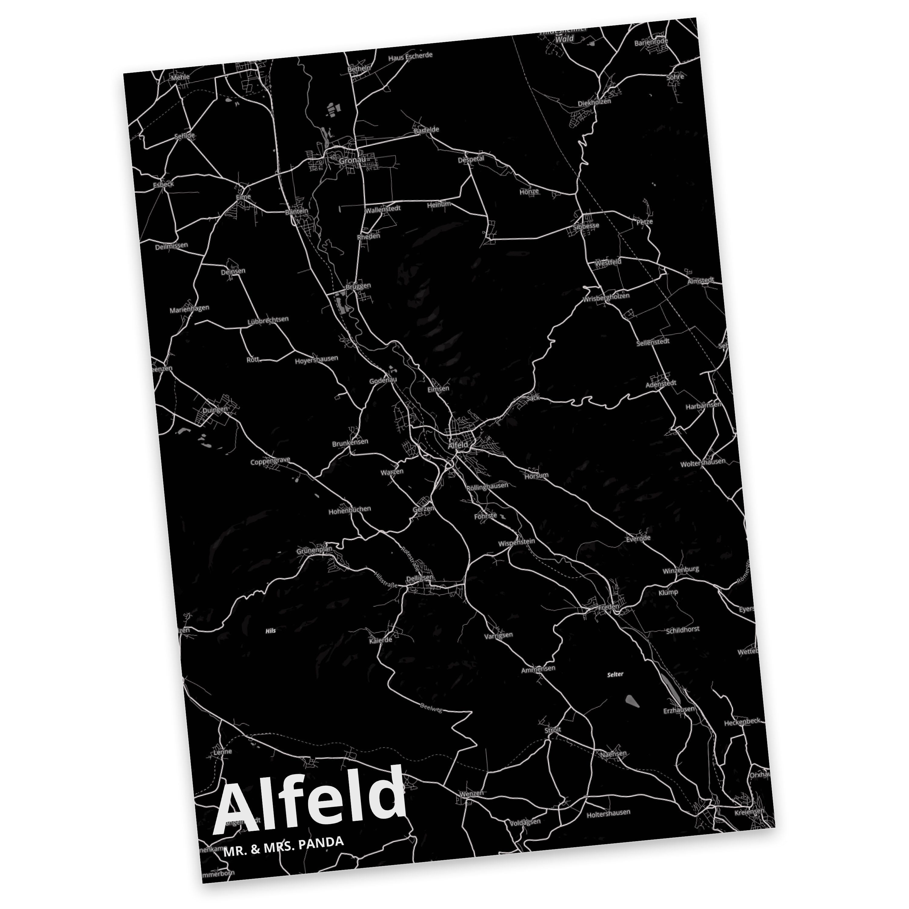 Mr. & Mrs. Panda Postkarte Alfeld - Geschenk, Dankeskarte, Geschenkkarte, Städte, Stadt Dorf Kar | Grußkarten