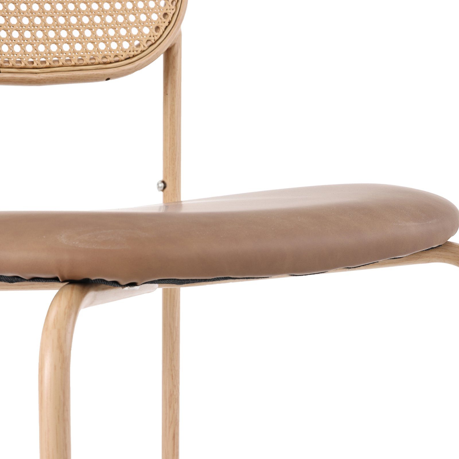 4 Set SEEZSSA mit Rattan-Freizeitstuhl Moderner aus Stück ovaler Stützbeinen Brauner 2/4/6er Metall, Rückenlehne Esszimmerstuhl Stuhl mit