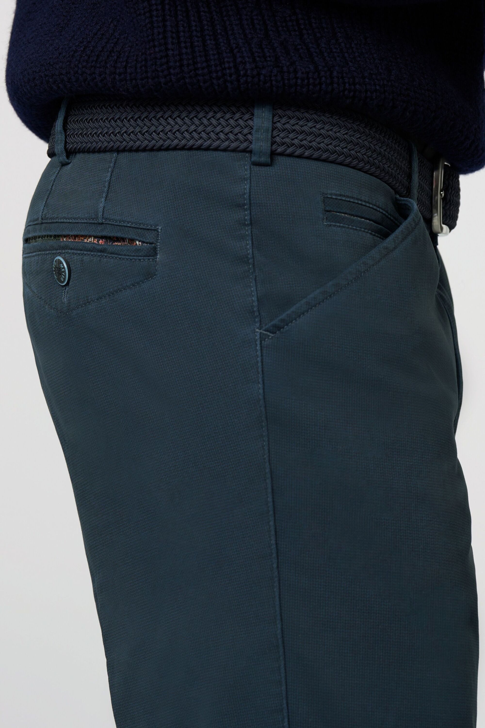 MEYER Chinos CHICAGO mit Ziersteppung