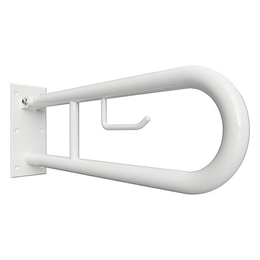 BRILLANTBAD® Stützklappgriff BELP Stützklappgriff U-Form Papierhalter Eisen Weiß Bad & WC >> Bohren