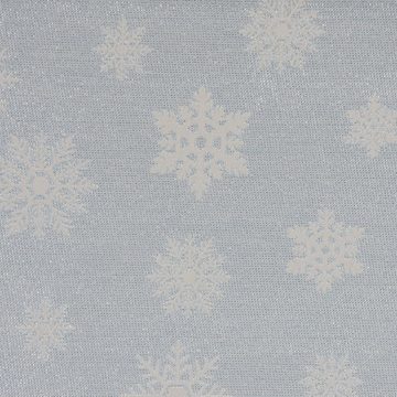 SCHÖNER LEBEN. Stoff Dekostoff Wendestoff Eiskristalle beige hellblau silber1,40m, mit Metallic-Effekt