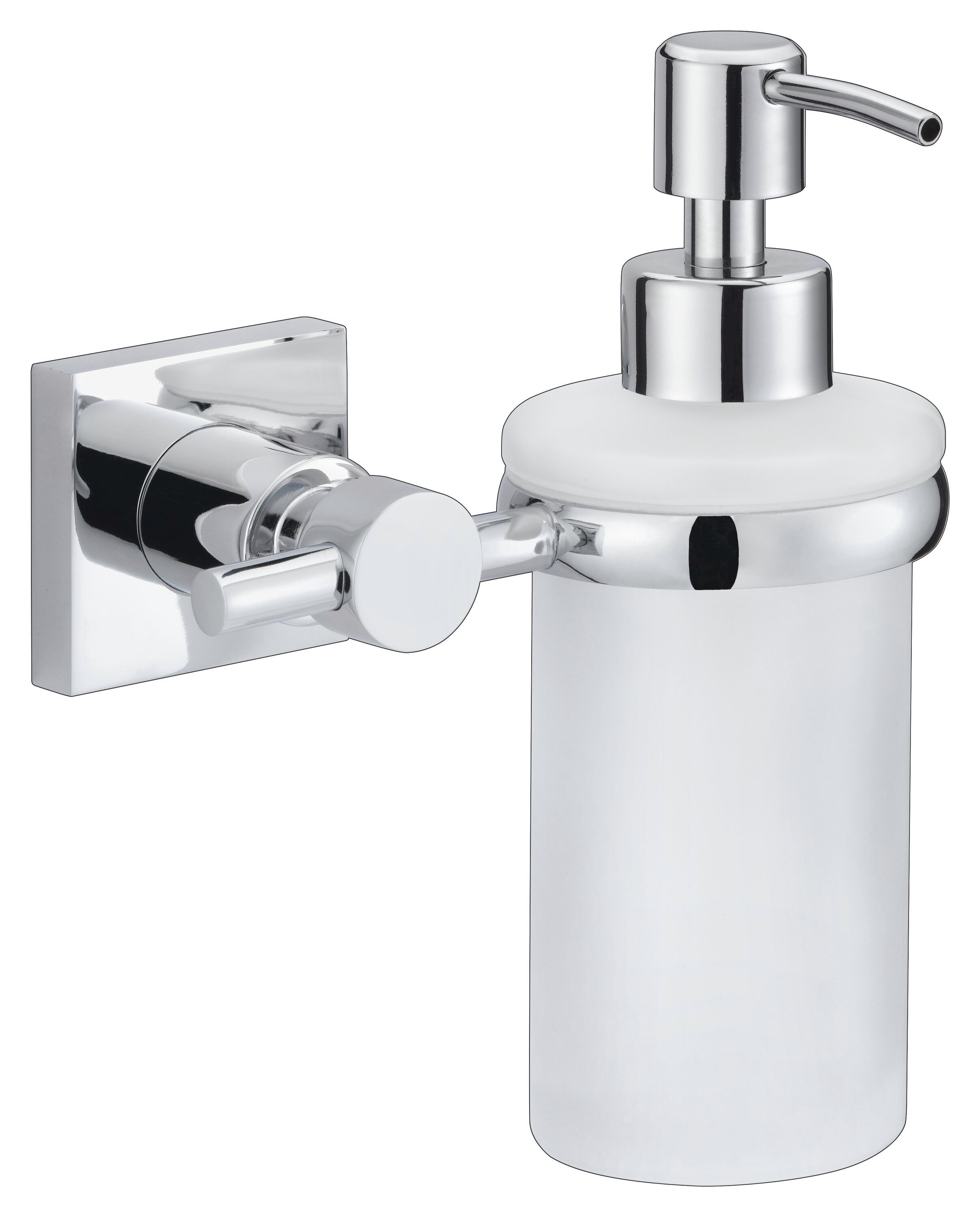 tesa Seifenspender 1x tesa hukk Seifenspender, (Komplett-Set, 2-tlg), chrom-weiß 11 cm : 12,7 cm : 17 cm