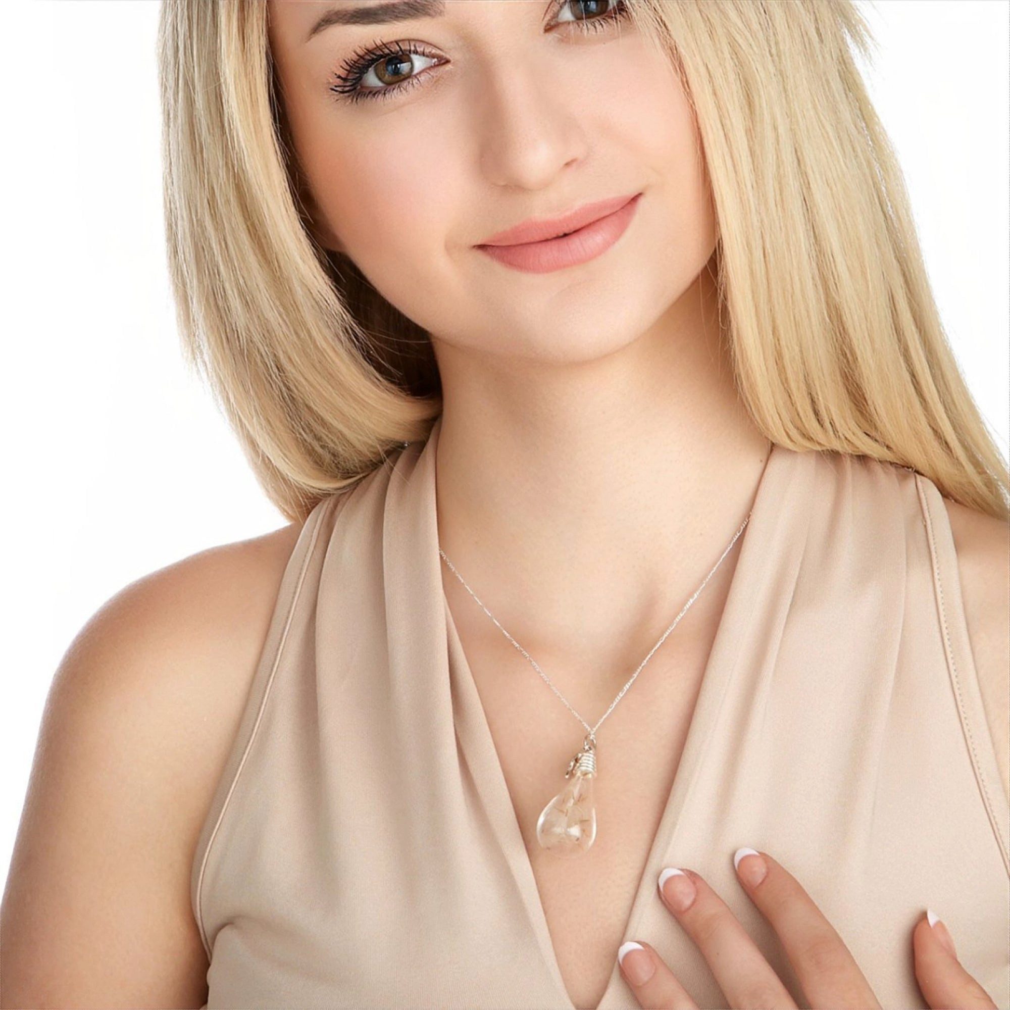 MadamLili Kette mit Anhänger 925 Sterling Silber Kette Echte Pusteblumen & günstig online kaufen