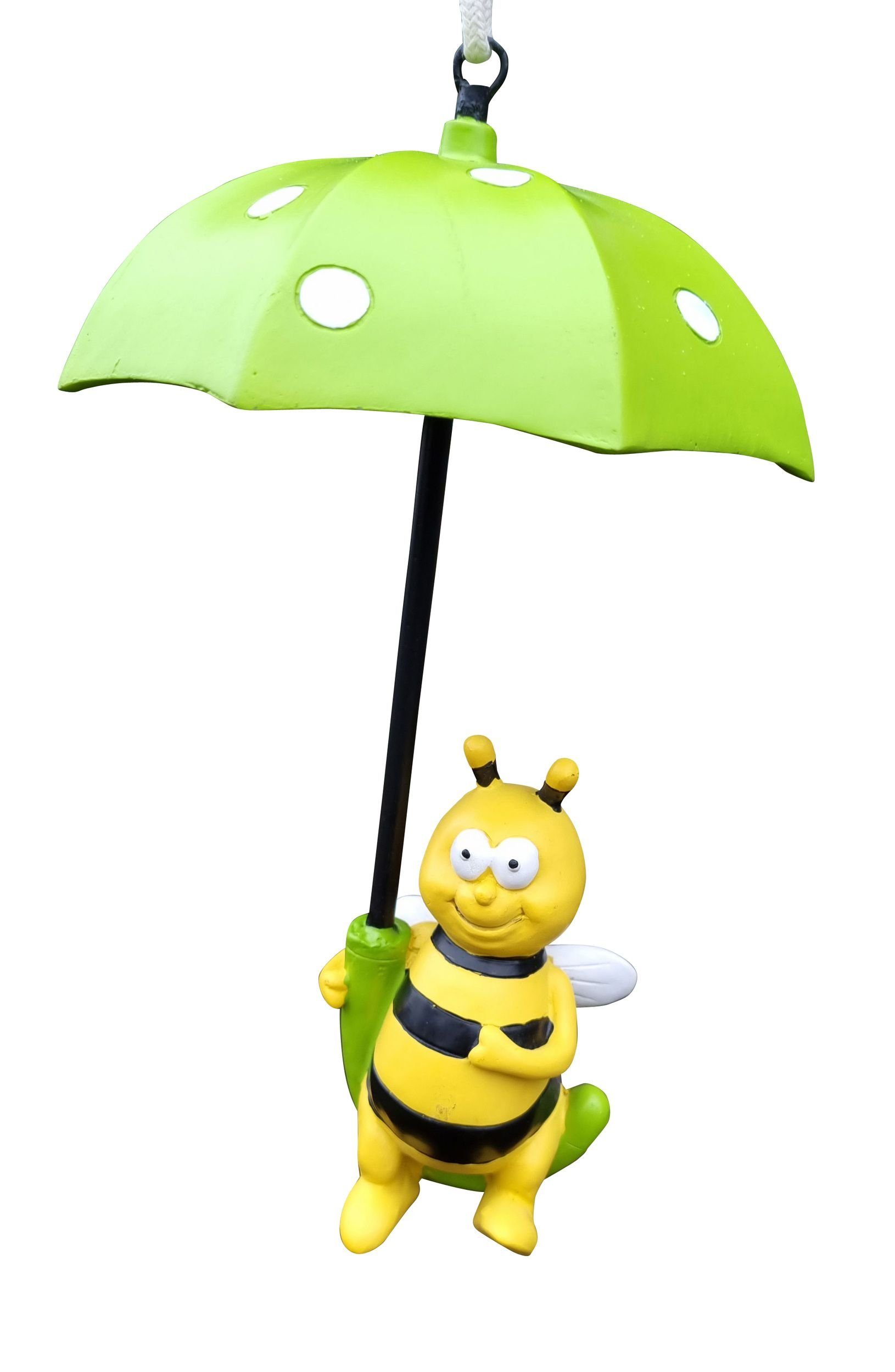 (1 Regenschirm Gartenfigur sitzend, handbemalt Fachhandel im Dekofigur lustige Plus Biene St),