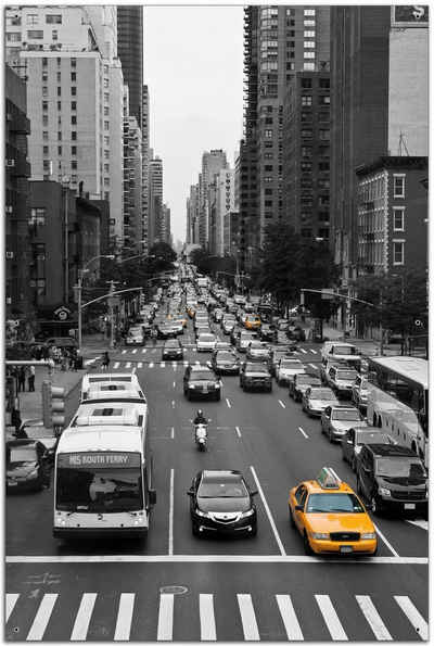 Wallario Sichtschutzzaunmatten New York Yellow Taxi I