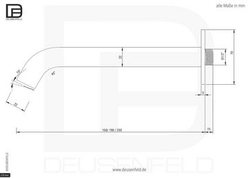 DEUSENFELD Waschtischarmatur Deusenfeld M8UH3020 (inkl. Wand-Einbaukörper) Echt Edelstahl, matt gebürstet