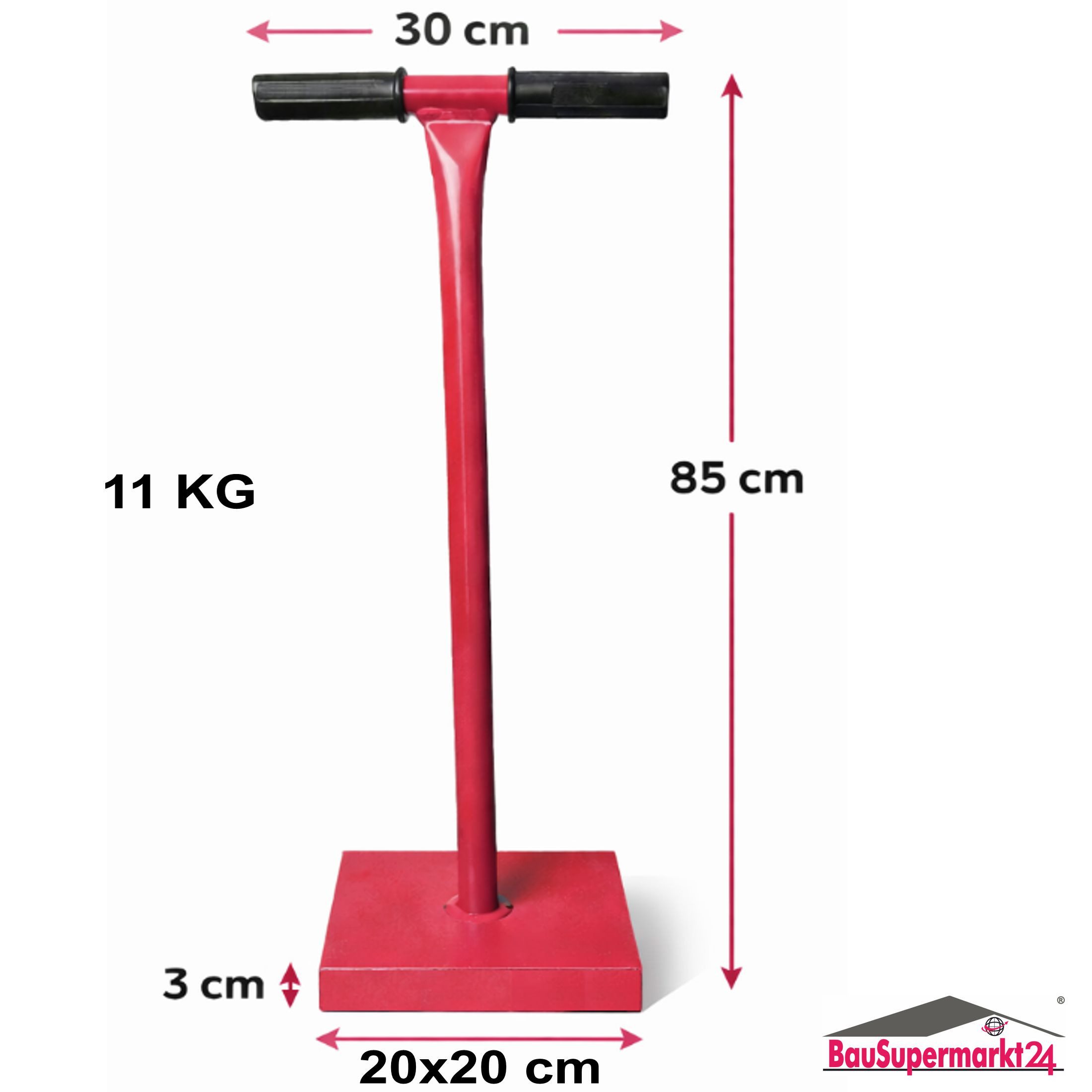 BauSupermarkt24 Plattenheber Erd- und Betonstampfer 20x20 cm Erdstampfer 85 cm Bodenverdichter, -]