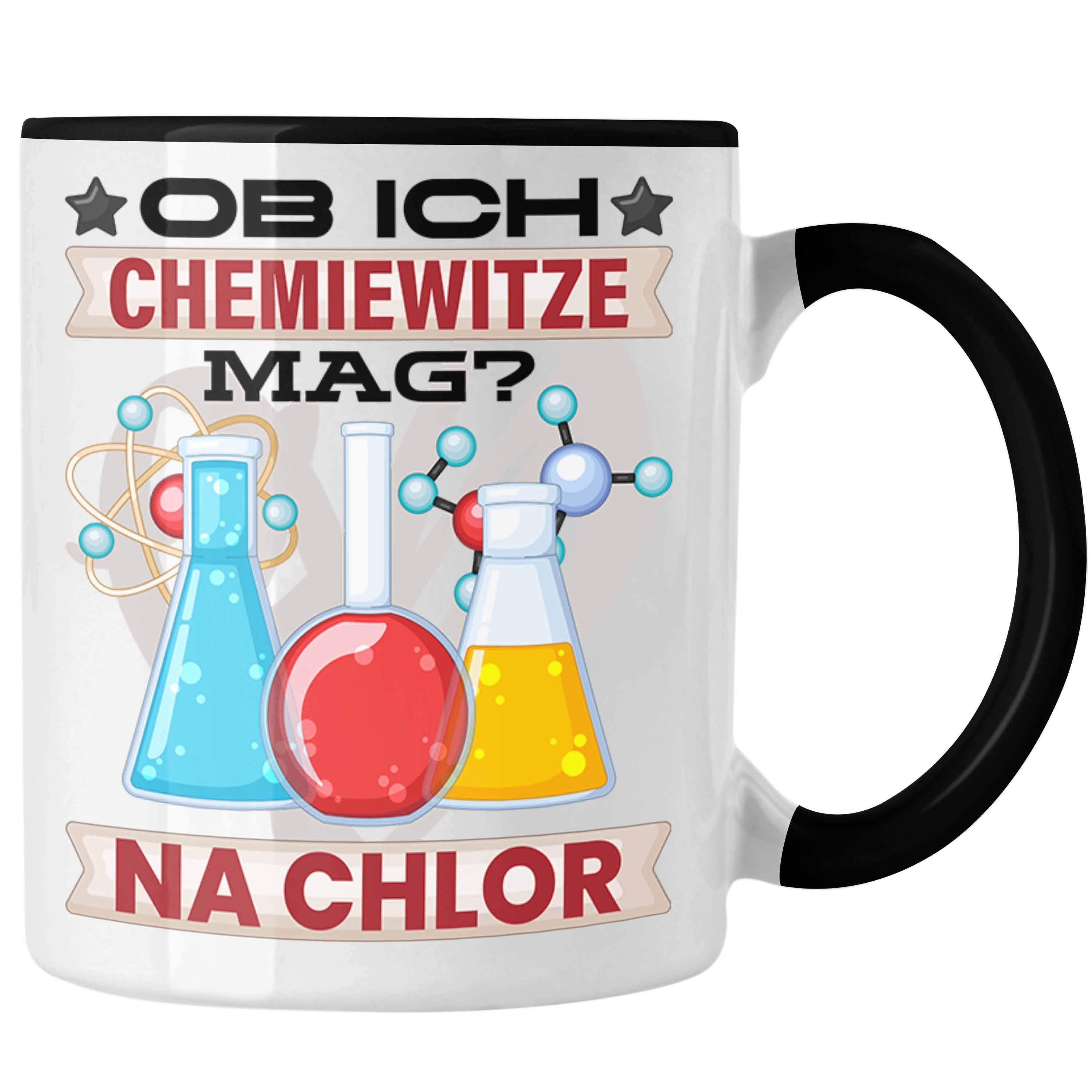 Trendation Tasse Schwarz Chemiker Na Chlor Chemie-Student Tasse Geschenk Geschenkidee Chemie