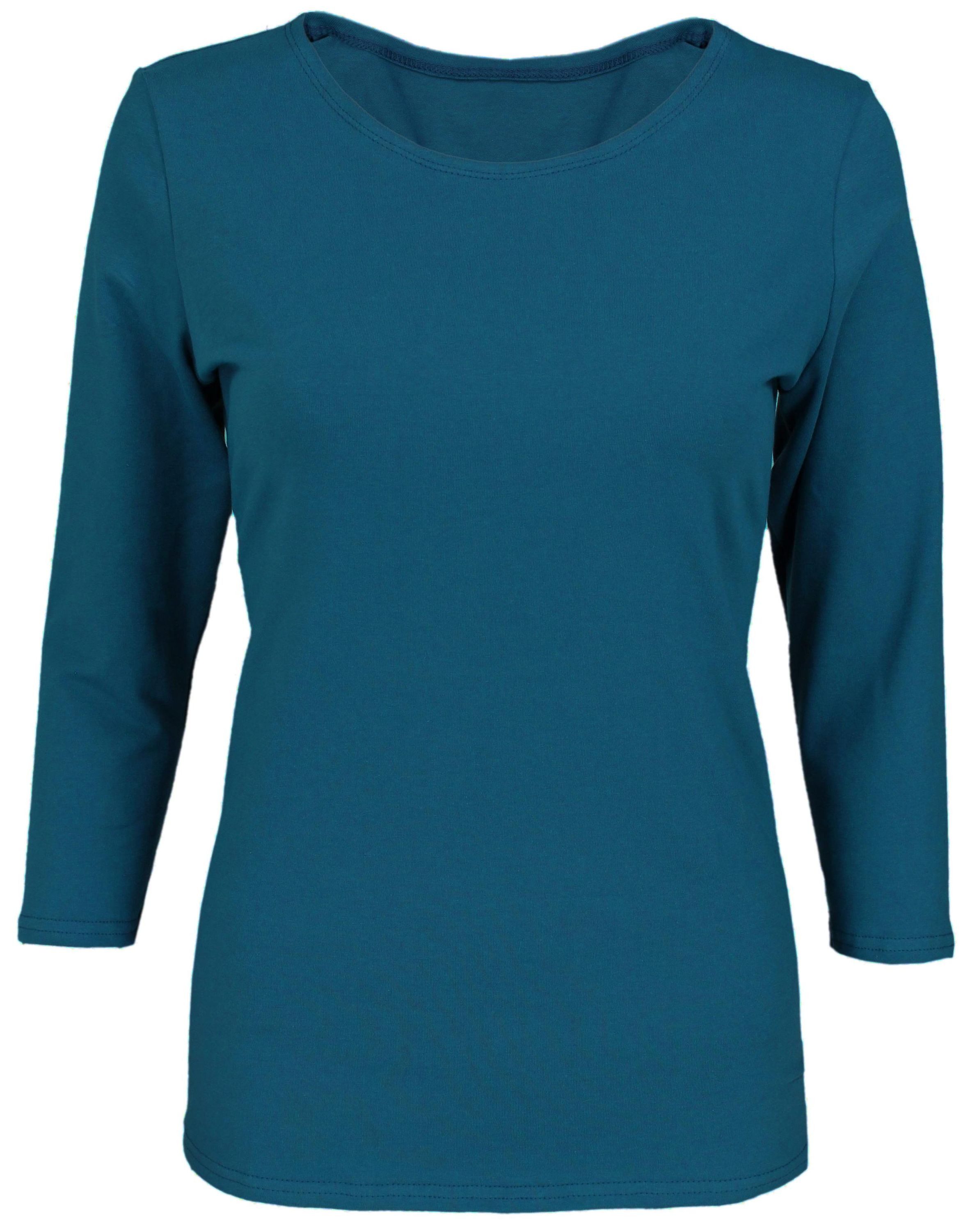 Alkato Longshirt Alkato Damen Shirt 3/4 Arm mit Rundhals