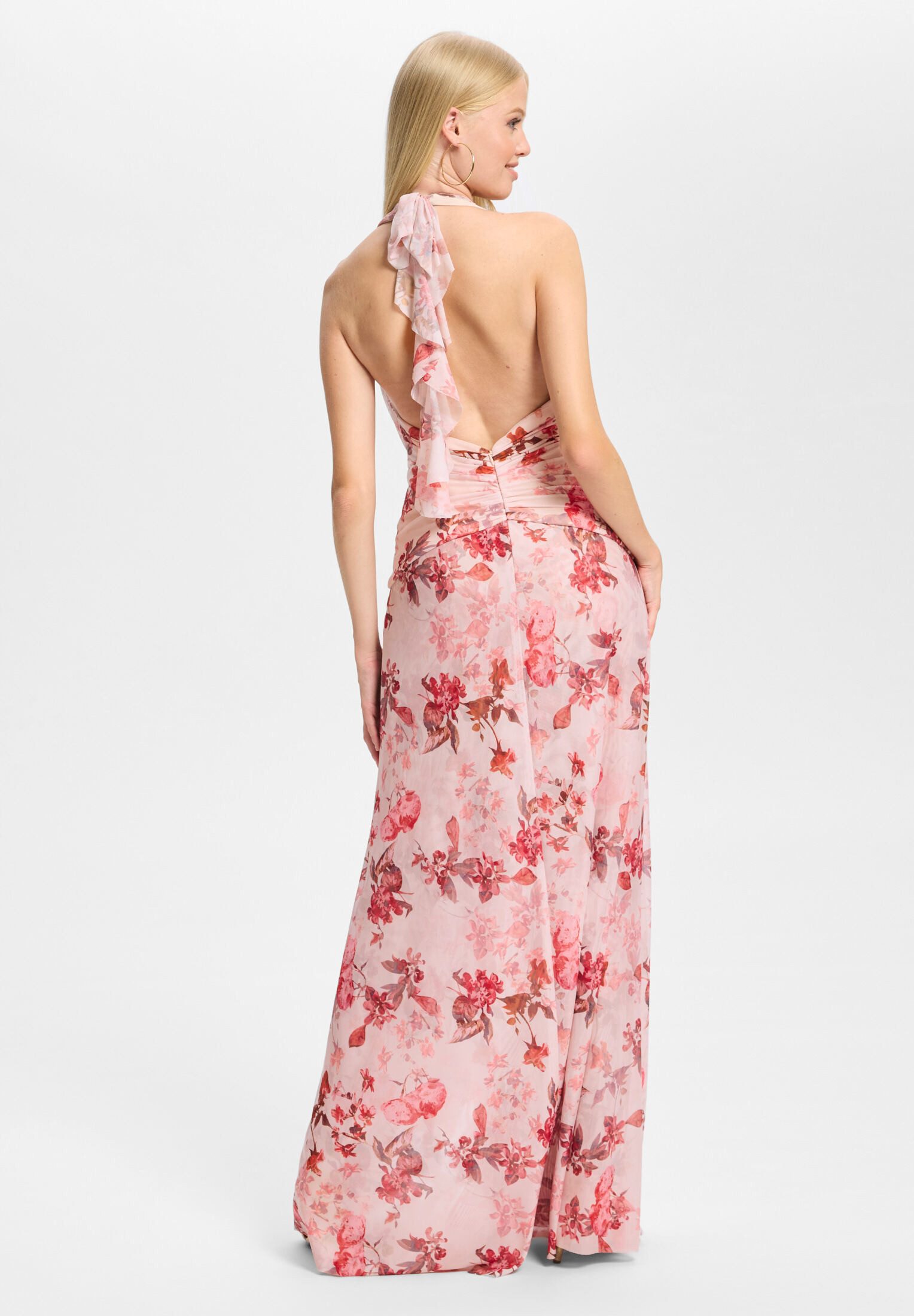 Hey Kyla Abendkleid - Neckholder Abendkleid mit floralem Print Taillierter Schnitt mit fließendem Rockteil