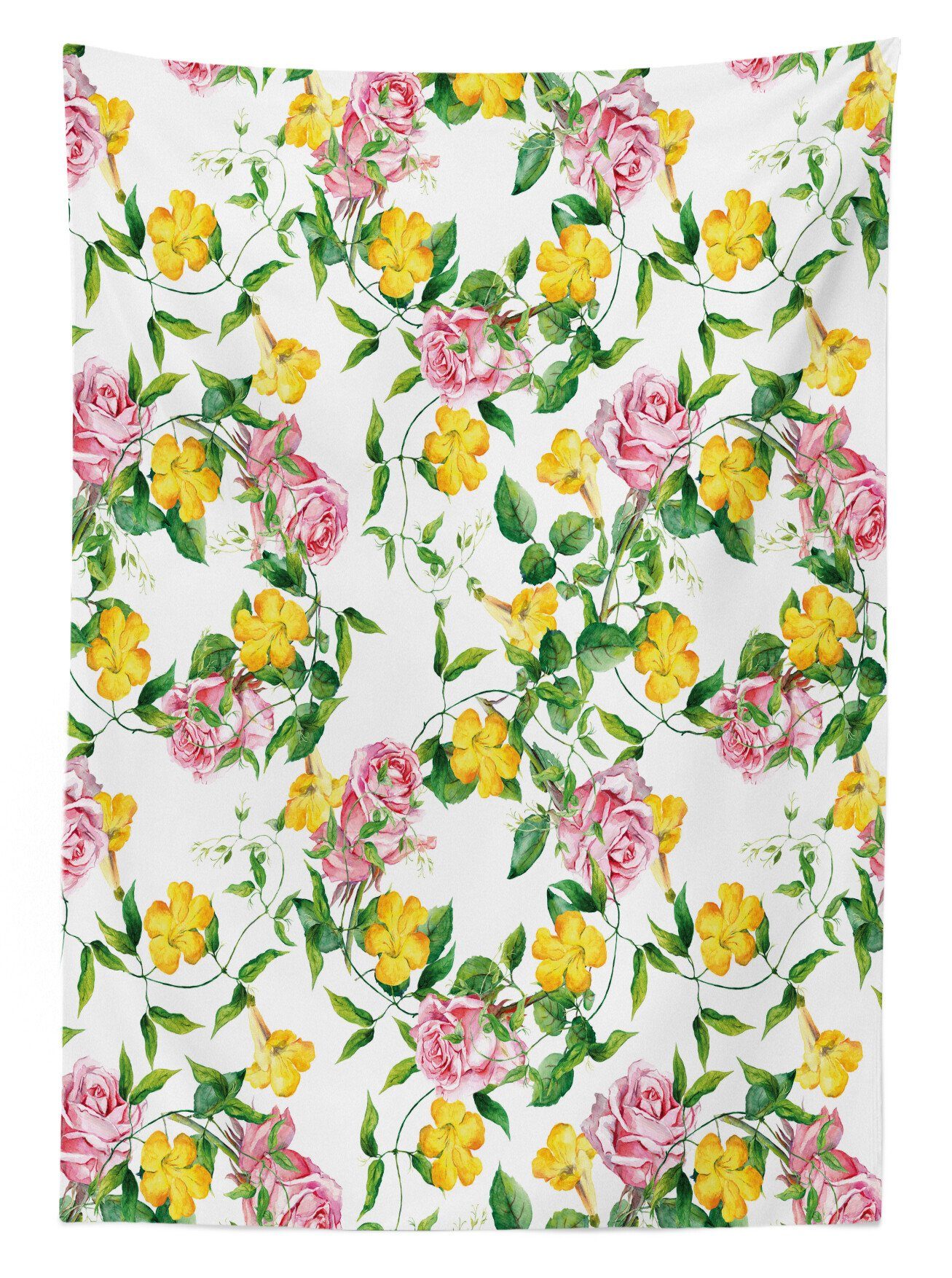 Blume den Abakuhaus Klare Tischdecke Für Farbfest Farben, Waschbar Roses Gelbe Außen Bereich bindweed geeignet