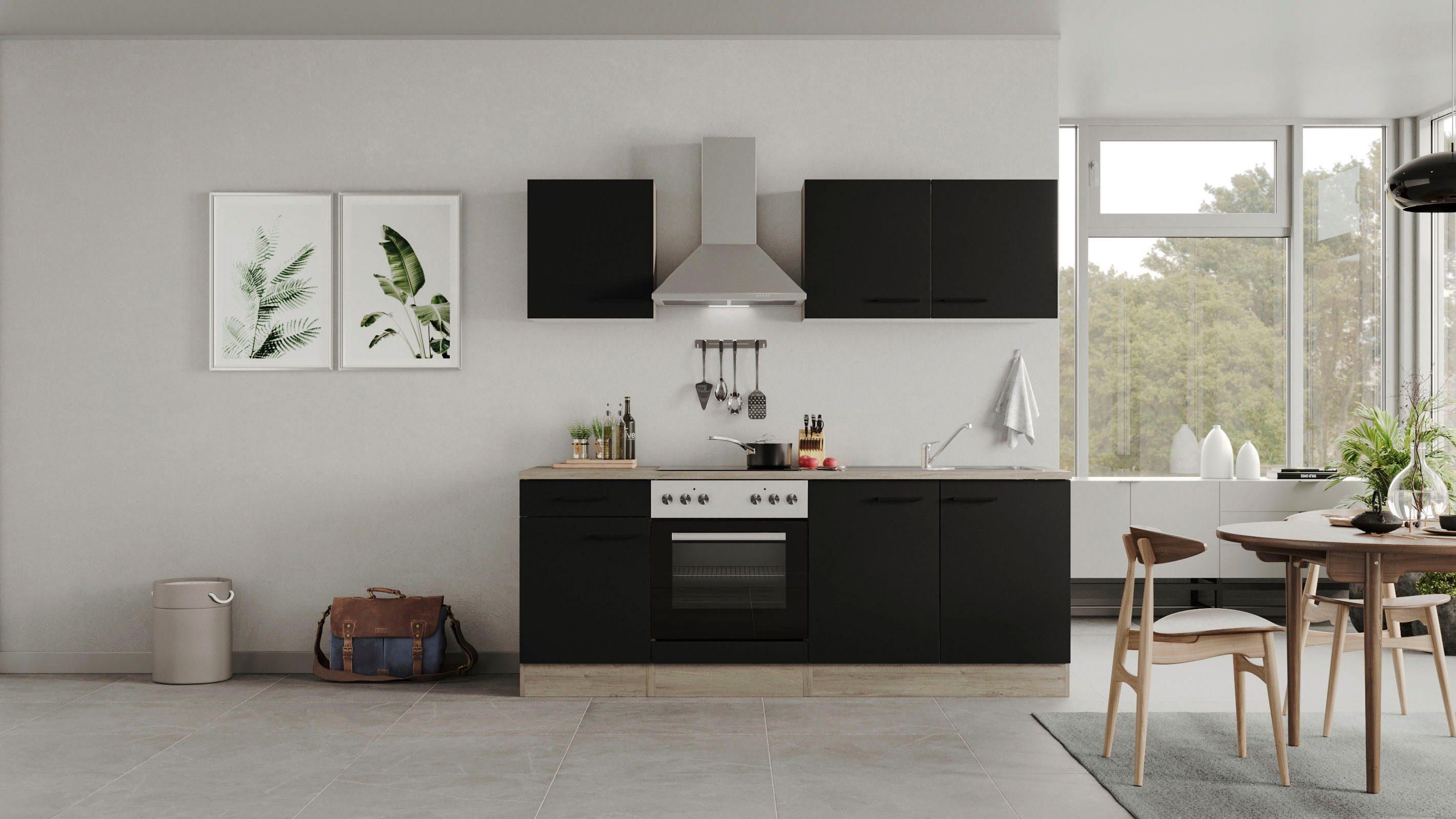 Flex-Well Küche Capri, mit und ohne E-Geräten erhältlich, Gesamtbreite 210 cm