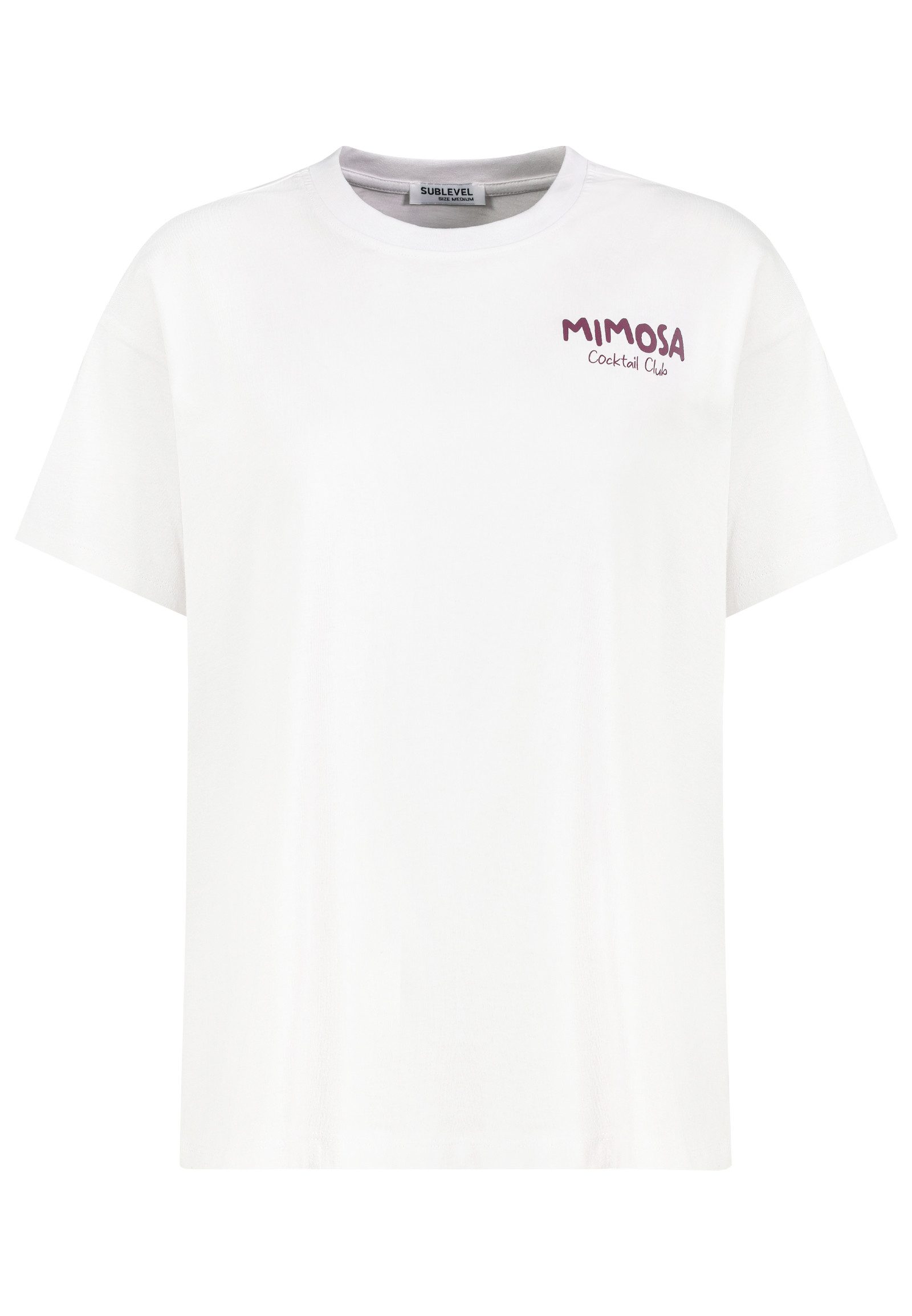 SUBLEVEL T-Shirt Modisches T-Shirt Fotoprint Rundhals für Damen (1-tlg) Baumwolle Normal Fit Rundhals Kurzarm Spruch atmungsaktiv
