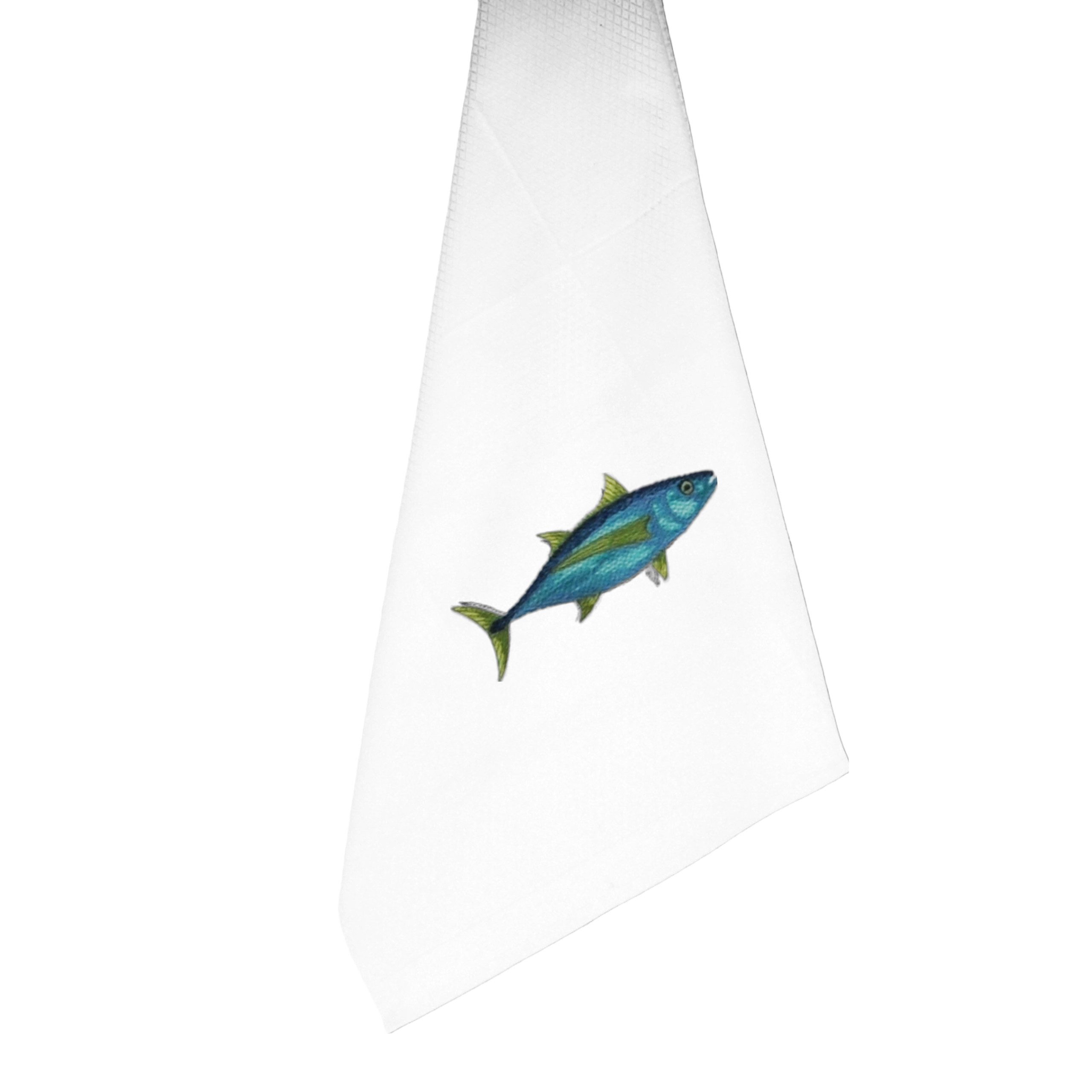 Vista Portuguese Geschirrtuch Thunfisch mit exklusiver Stickerei, 100 % Baumwolle