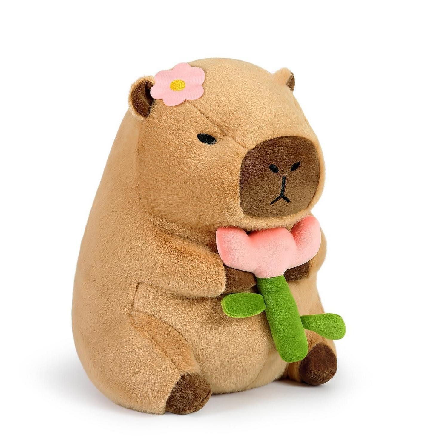 LuxusKollektion Kuscheltier Plüschtier Capybara Kuscheltier Kawaii Wurfkissen Geschenk Blume 30cm
