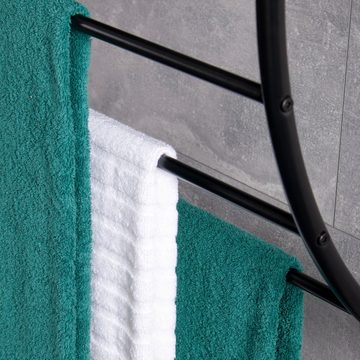 bremermann Handtuchhalter Handtuchhalter mit Regal 2in1 3 Handtuchstangen, 57 x 43,5 cm schwarz