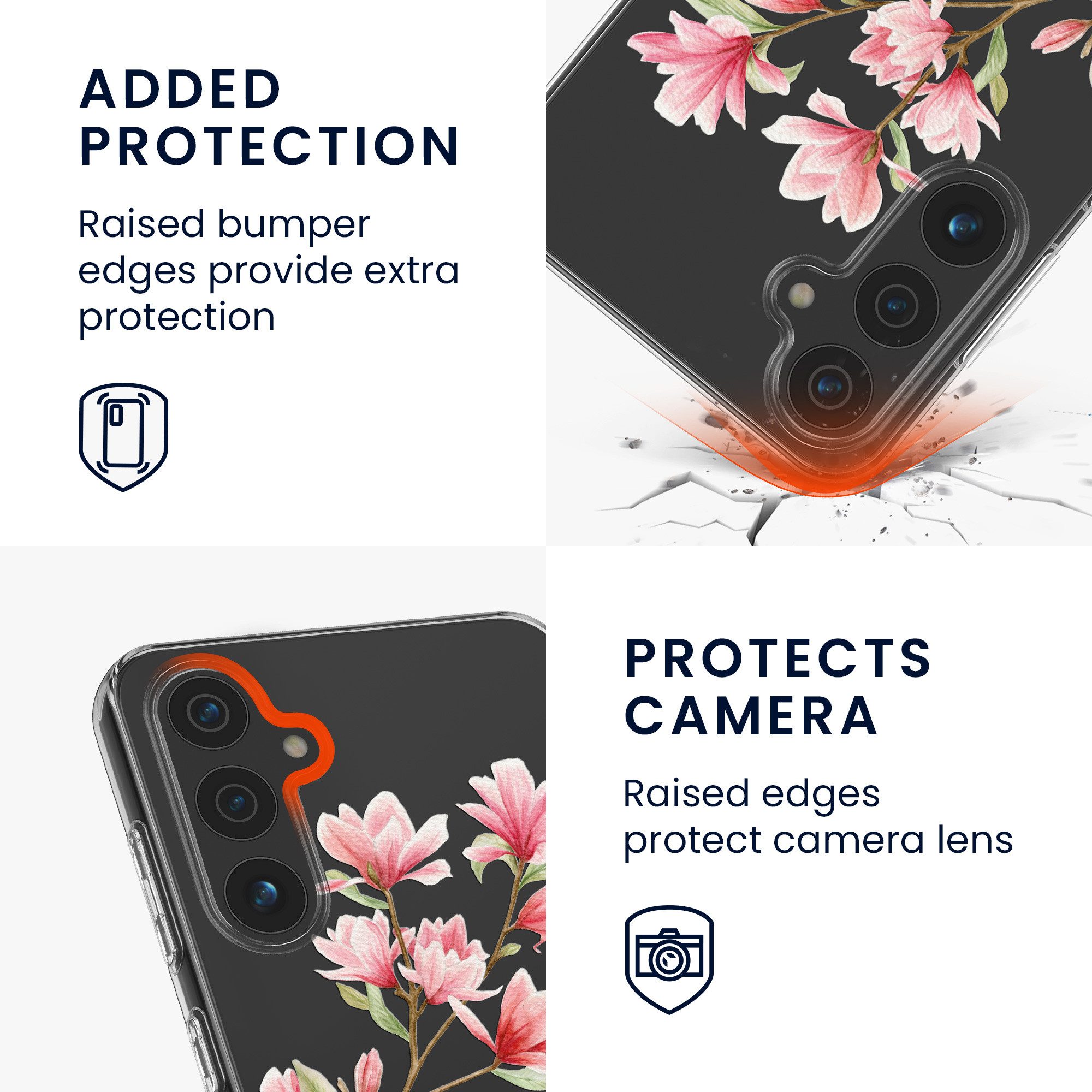 kwmobile Handyhülle Case für Samsung Galaxy A55 5G, Hülle Silikon transparent - Silikonhülle – Bild 3 von 5