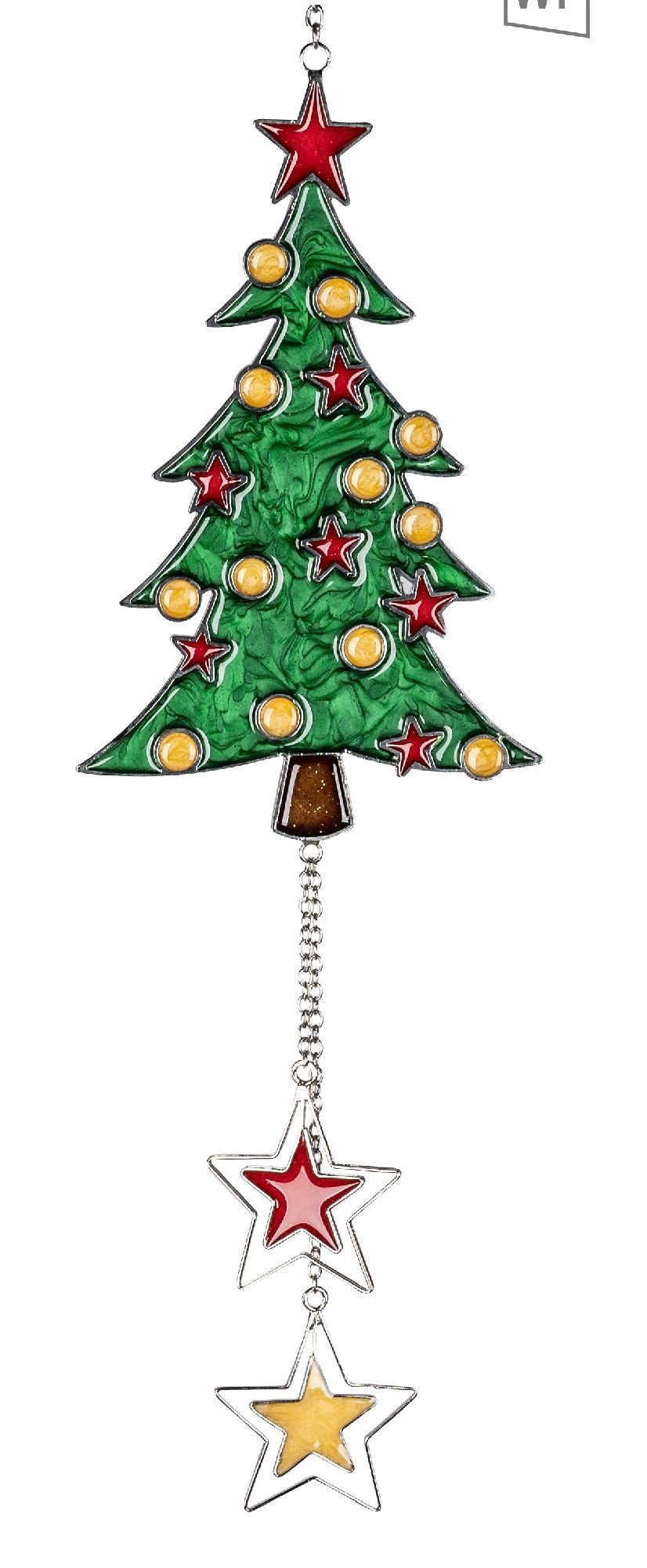 formano Hängedekoration Tiffany, Höhe: 42cm, Farbe: Grün, Motiv: Tannenbaum