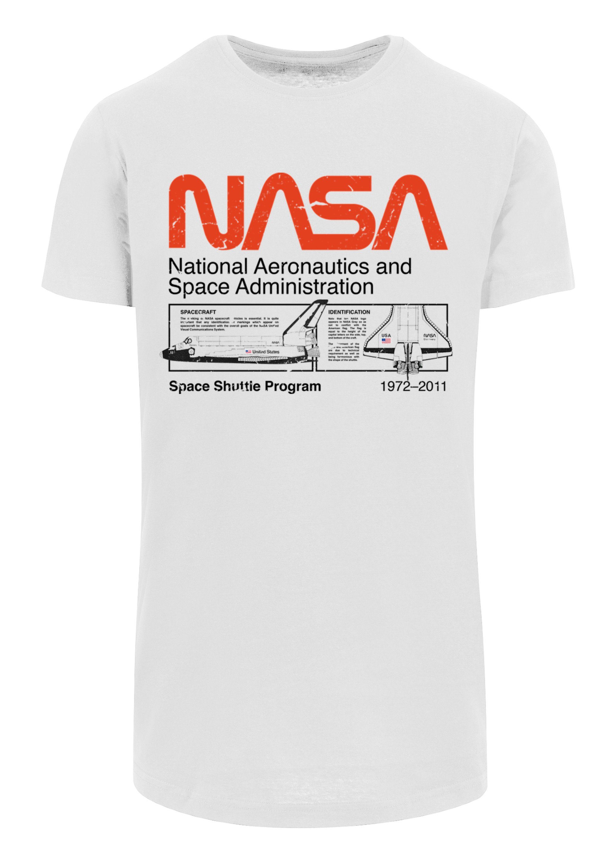 F4NT4STIC T-Shirt NASA Classic Space Herren,Premium Merch,Lang,Longshirt,Bedruckt White Shuttle