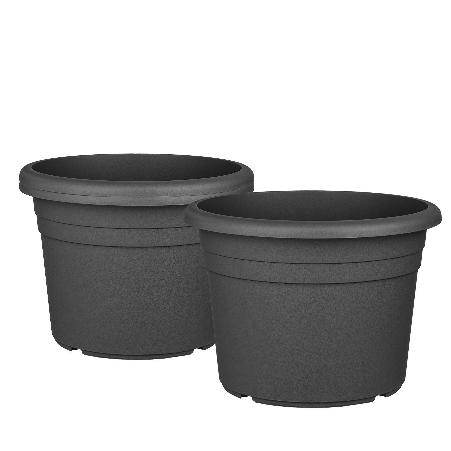 BigDean Blumentopf Pflanzkübel aus Kunststoff rund (Set, 3 St., Blumentöpfe), Blumentöpfe, Wetterfest, Hochwertig, Blumenkübel, Pflanztöpfe