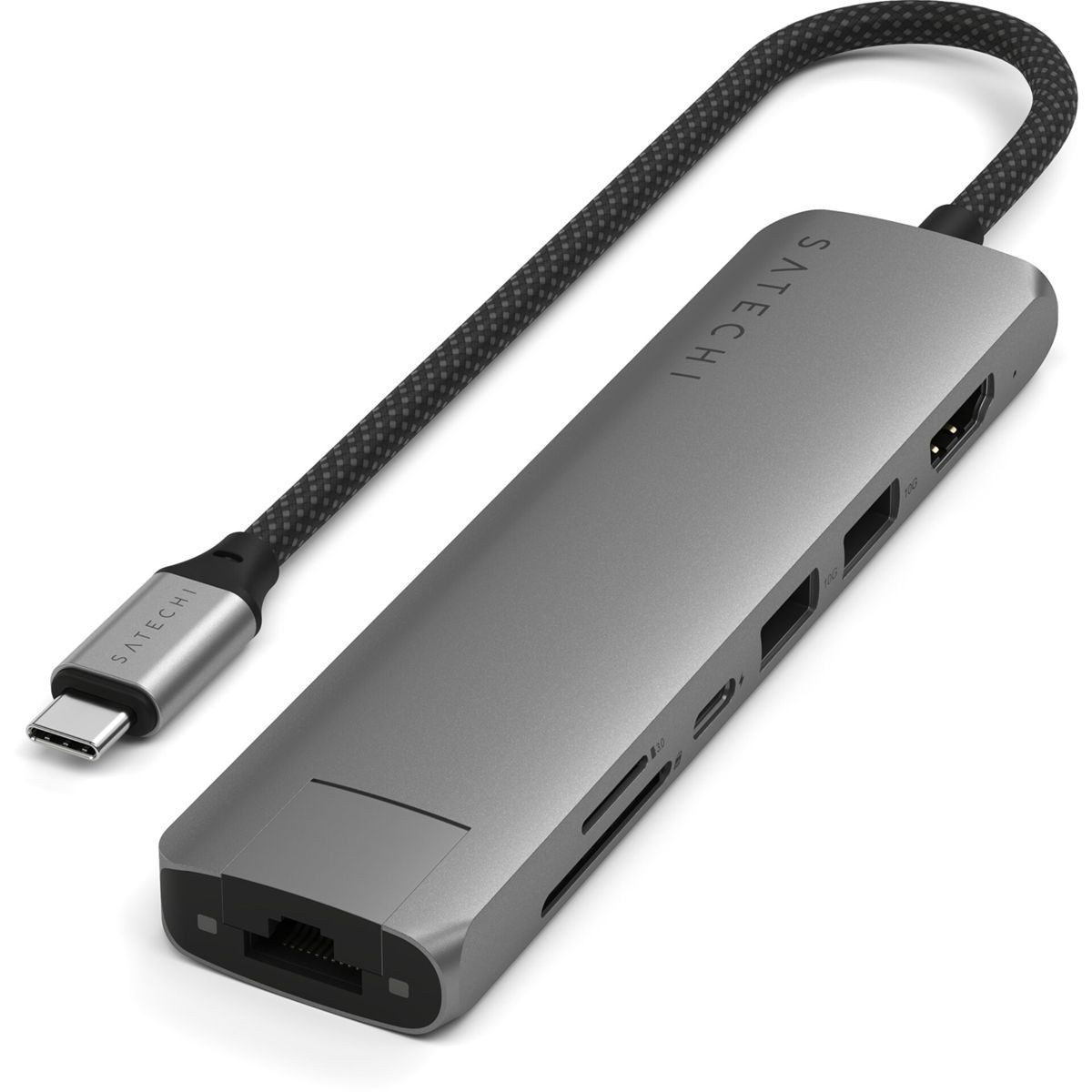 Satechi USB-C 7-in-1 Slim Multi Port Adapter Ethernet Netzwerk-Switch