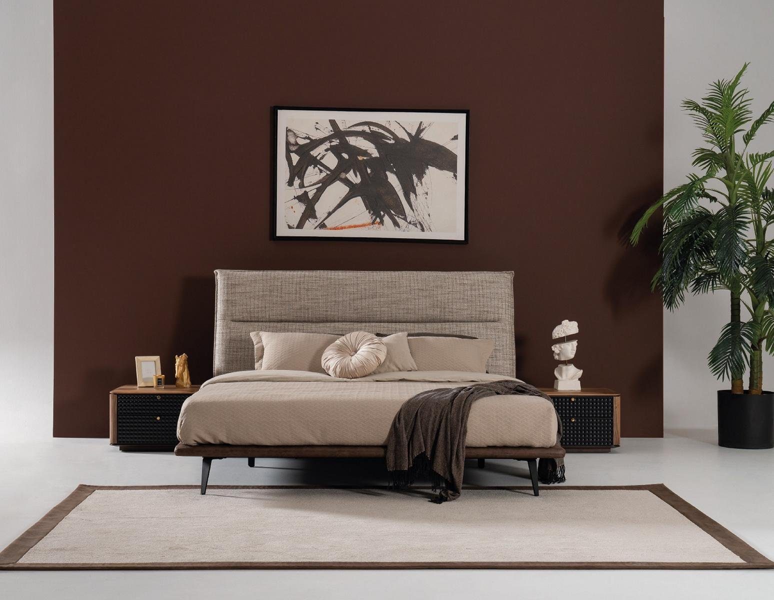 JVmoebel Bett Italienische Schlafzimmer Bett 2x Nachttisch 3tlg. Luxus Stil Modern (3-tlg)