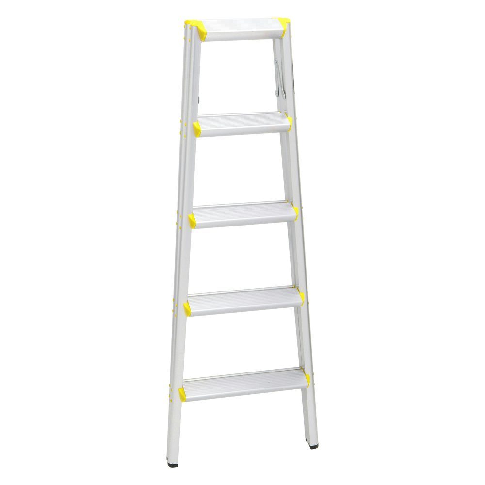 Vaxiuja Leiternspitzen Pedal A-Stufen-Leiter (1-St) mit Klappbarer Leichte rutschfestem breitem lbs, 5-Stufen-Leiter Doppelseitig Aluminium-Leiter Tritthocker 330