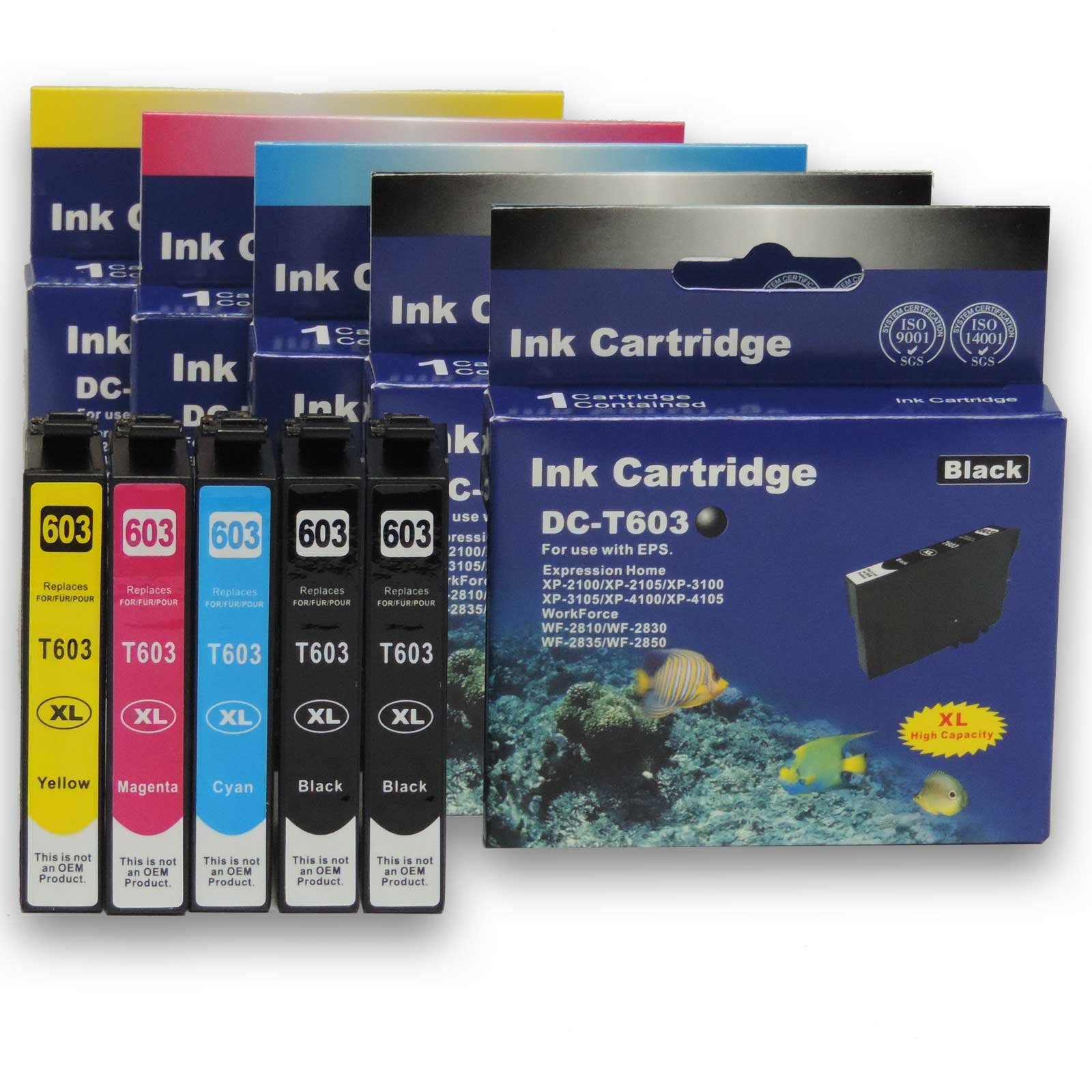 Garantierte Qualität D&C Kompatibel Epson 603XL, T03A6, Multipack Tintenpatrone Seestern, C13T03A64010 5-Farb