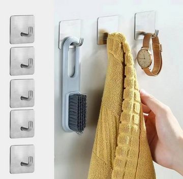 BAYLI Handtuchhalter 4 Stück Handtuchhalter ohne bohren für Bad & Küche - Mehrzweckhaken