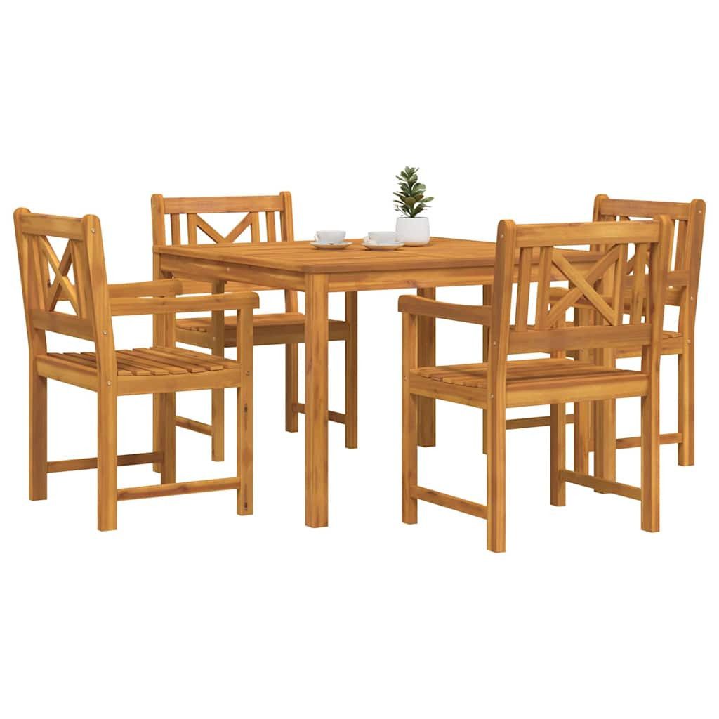 vidaXL Gartenlounge-Set Garten Essgruppe 5 Stk. Braun Massivholz, (5-tlg)