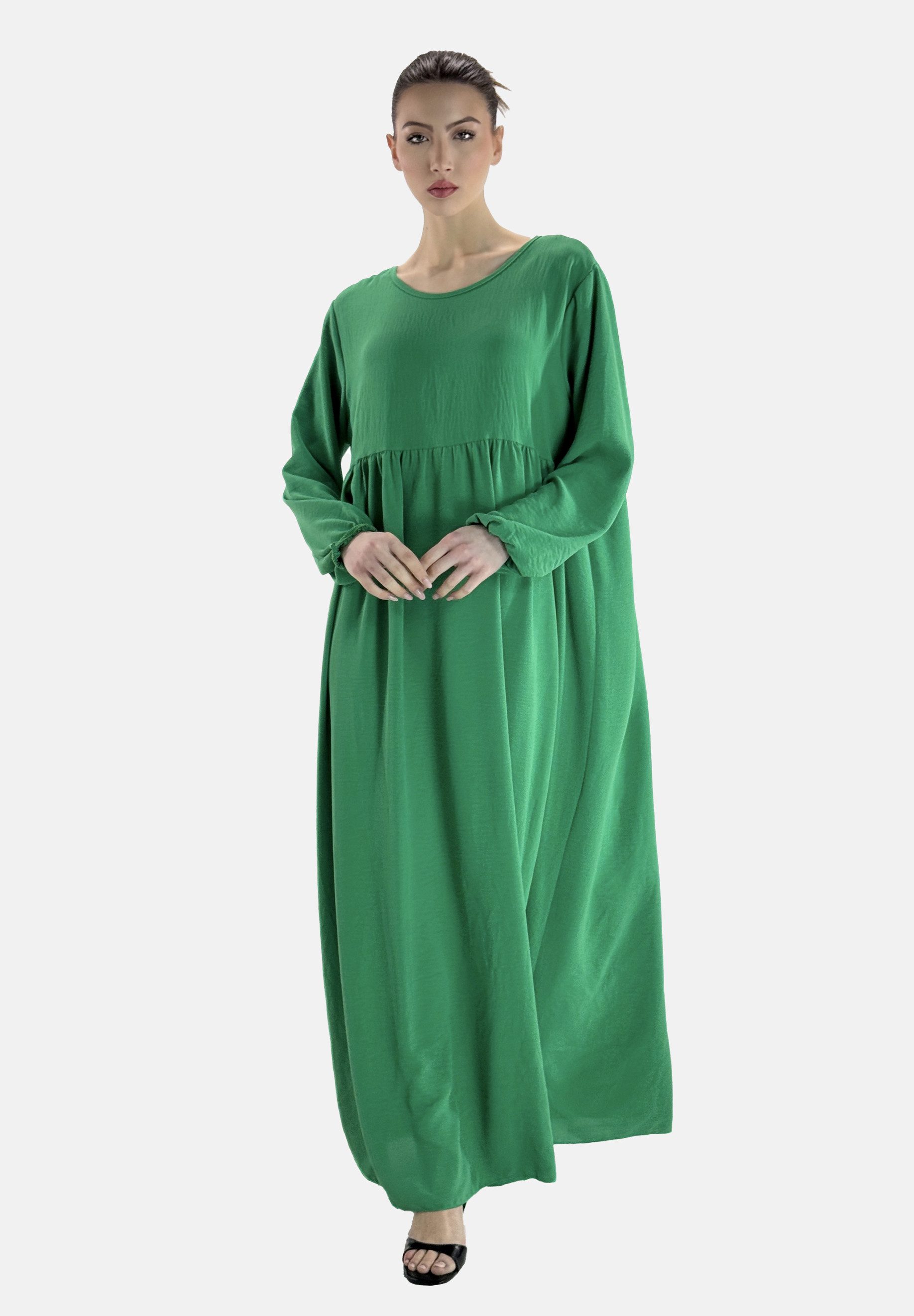 Elara Maxikleid Damen Abaya One Size mit langen Ärmeln und weitem Schnitt