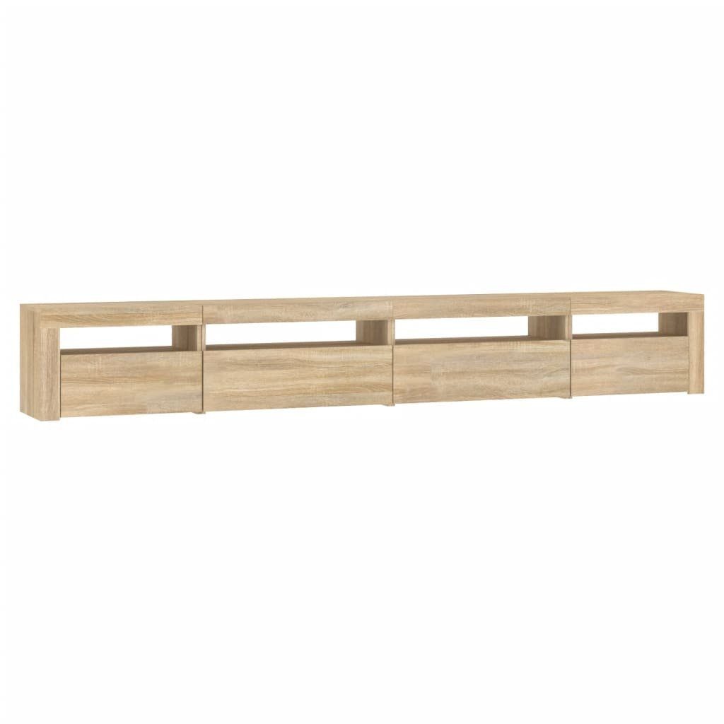 LED-Leuchten TV-Schrank mit vidaXL Eiche TV-Schrank Sonoma-Eiche (1-St) Sonoma 270x35x40 cm