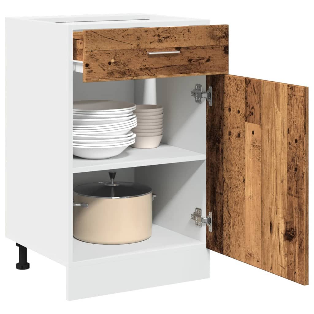 vidaXL Unterschrank NA Schubunterschrank Küchenschrank Altholz-Optik 50x46x81,5 cm Spanpla