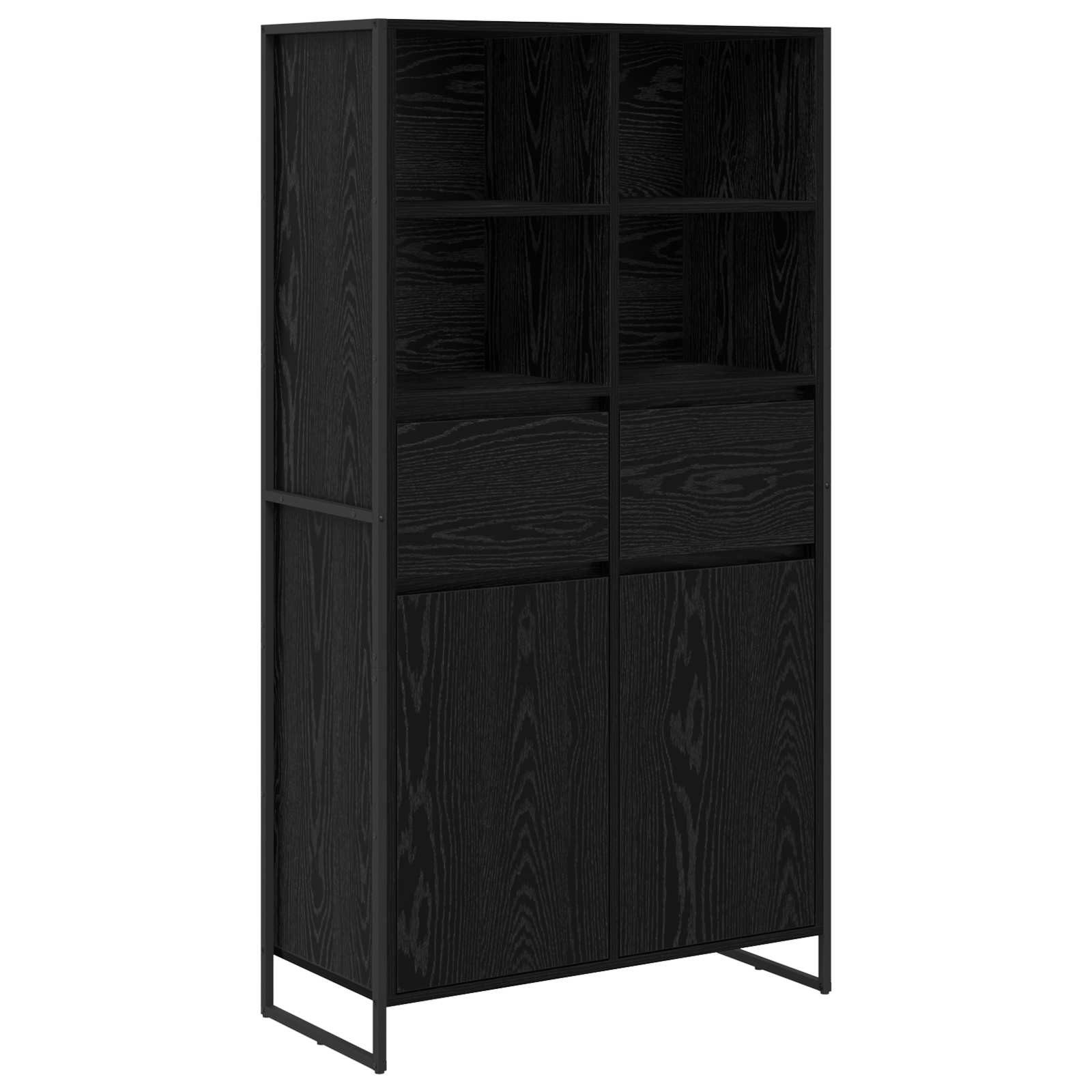vidaXL Sideboard Sideboard Schwarz Eichen-Optik 81 x 36 x 150.5 cm Holzwerkstoff (1 St)