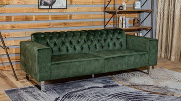 KAWOLA 3-Sitzer NILO, Sofa Velvet Vintage verschiedene Farben