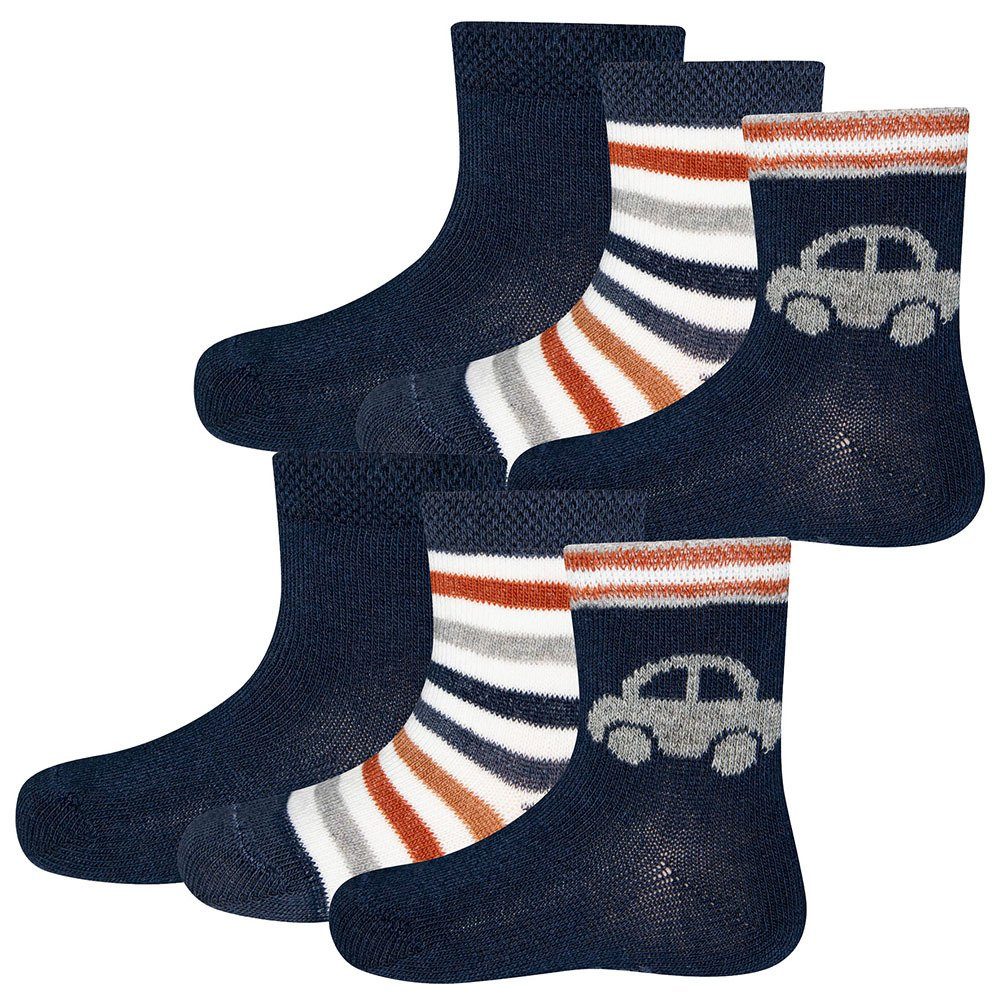 Socken Socken Auto/Ringel/uni 6er Pack