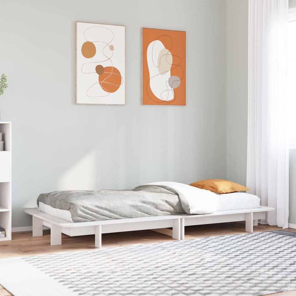 vidaXL Bett Massivholzbett ohne Matratze Weiß günstig online kaufen