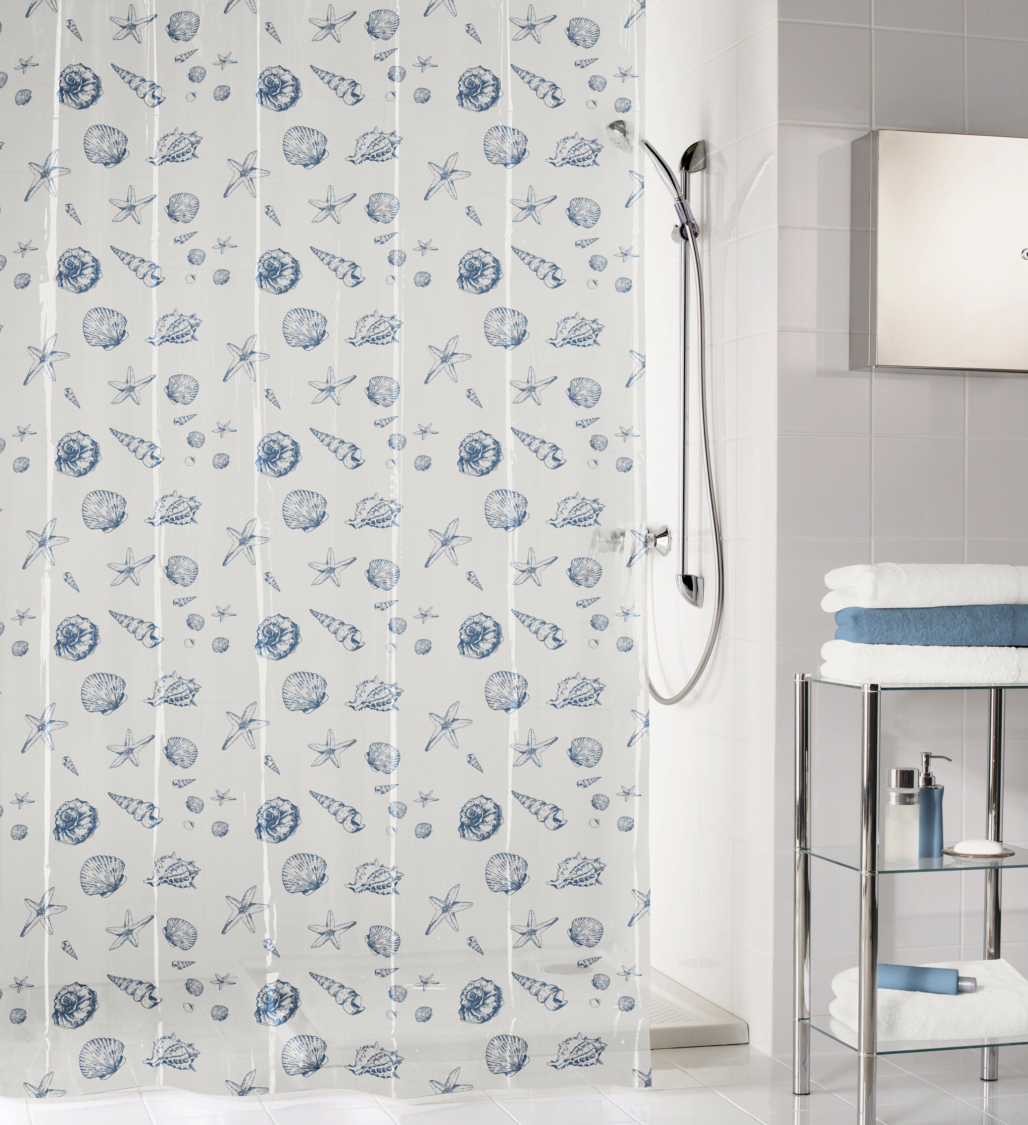 Kleine Wolke Duschvorhang Shell Breite 180 cm, Höhe 200 cm