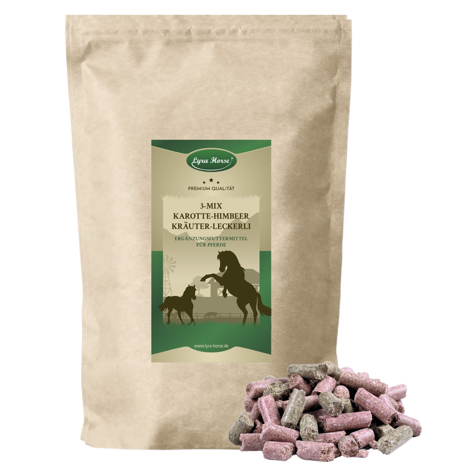 Lyra Pet 5 kg Lyra Horse® Karotte-Himbeer-Kräuter Leckerli Weizen
