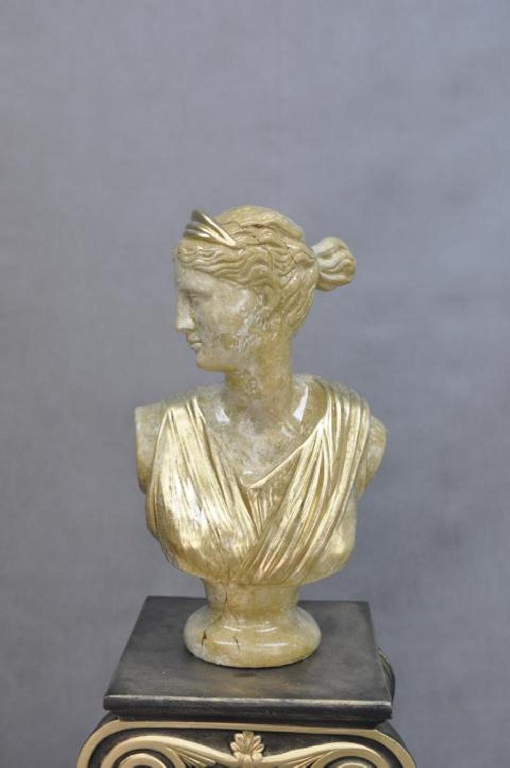 JVmoebel Skulptur Design Büste Helena Figur Statue Figuren Troja Dekoration Gold